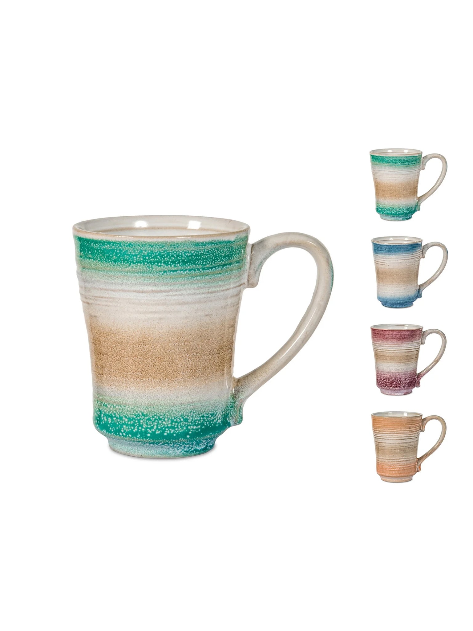 Set 4 Mug In Stoneware Java Colore Assortiti Cc235