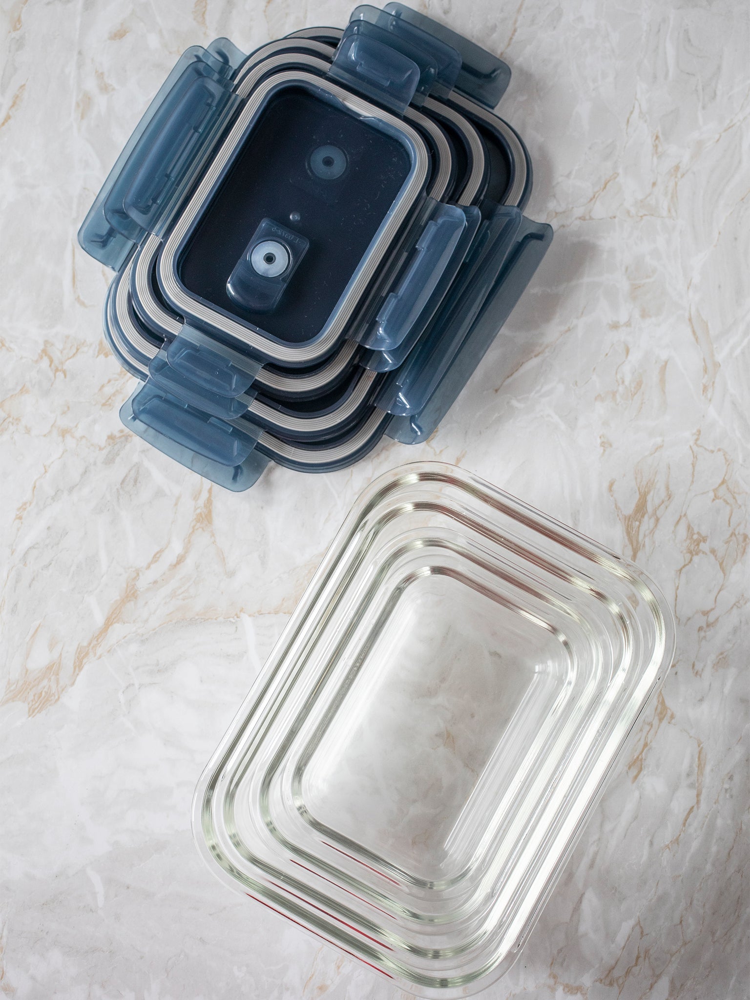 Contenitore In Vetro Borosilicato Con Coperchio Rettangolare - 370ML