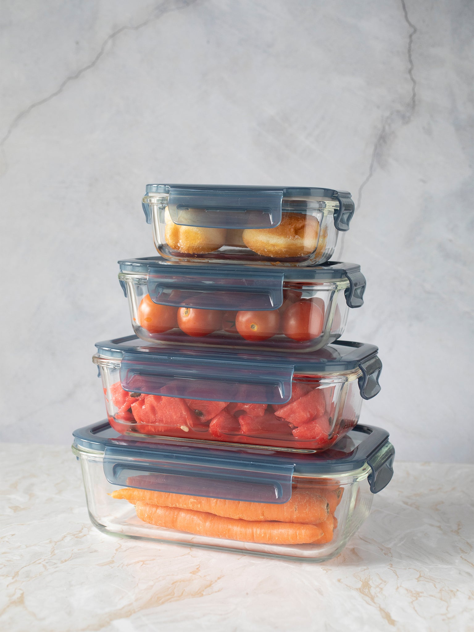 Contenitore In Vetro Borosilicato Con Coperchio Rettangolare - 370ML