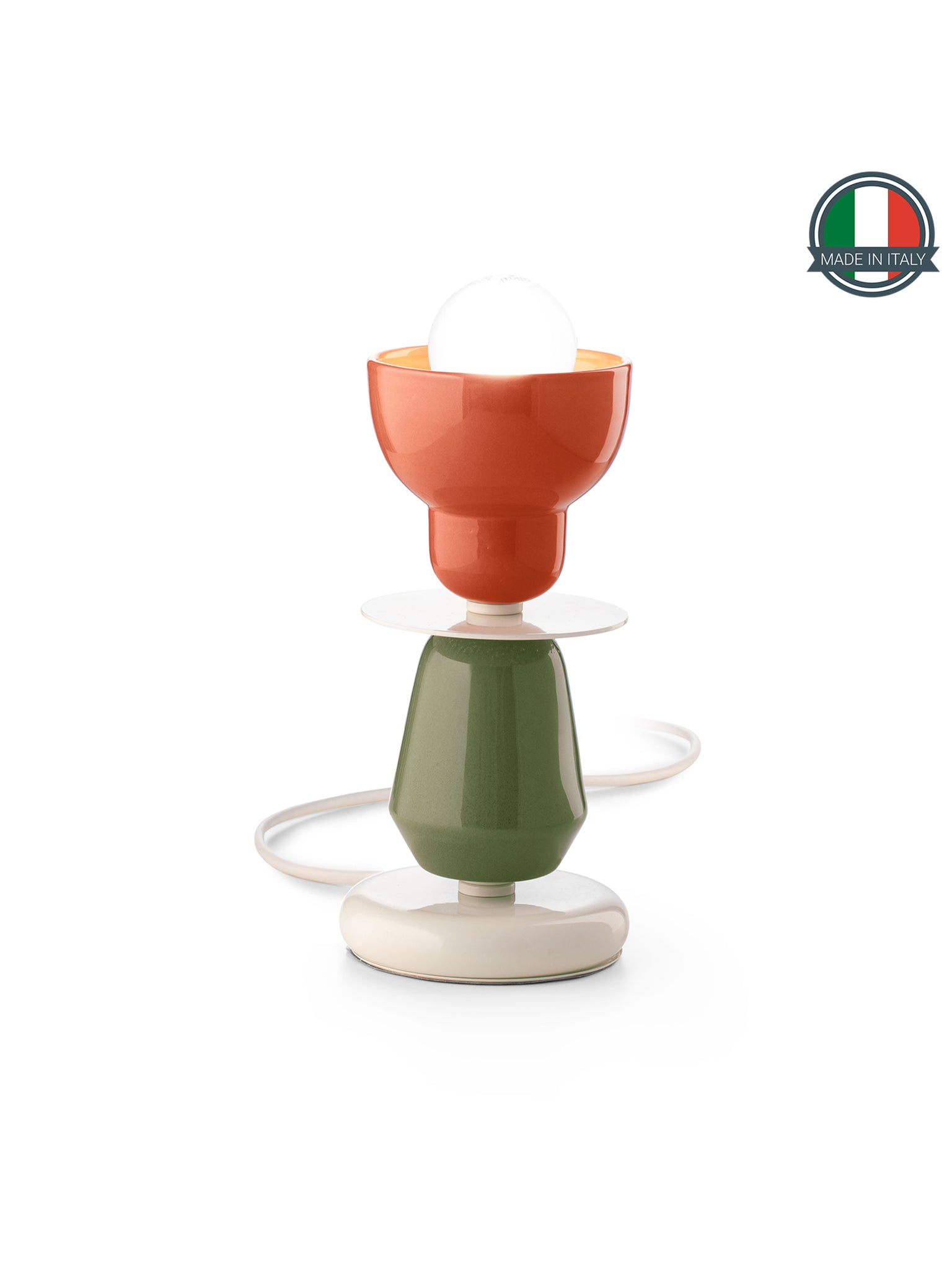 Lampada Da Tavolo Berimbau Arancio Pokè + Verde Salvia C2604(APS)