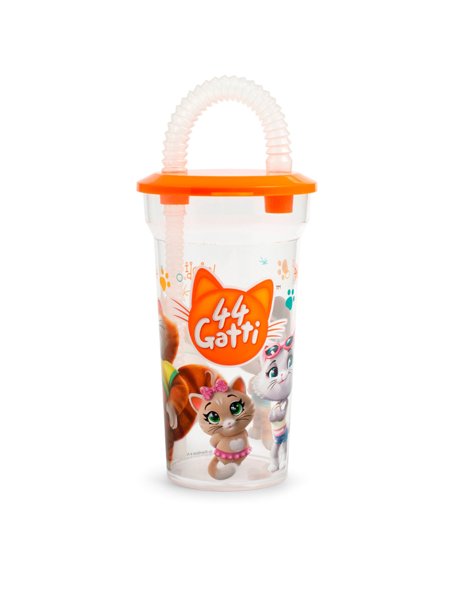 44 Gatti Bicchiere Con Cannuccia, Plastica