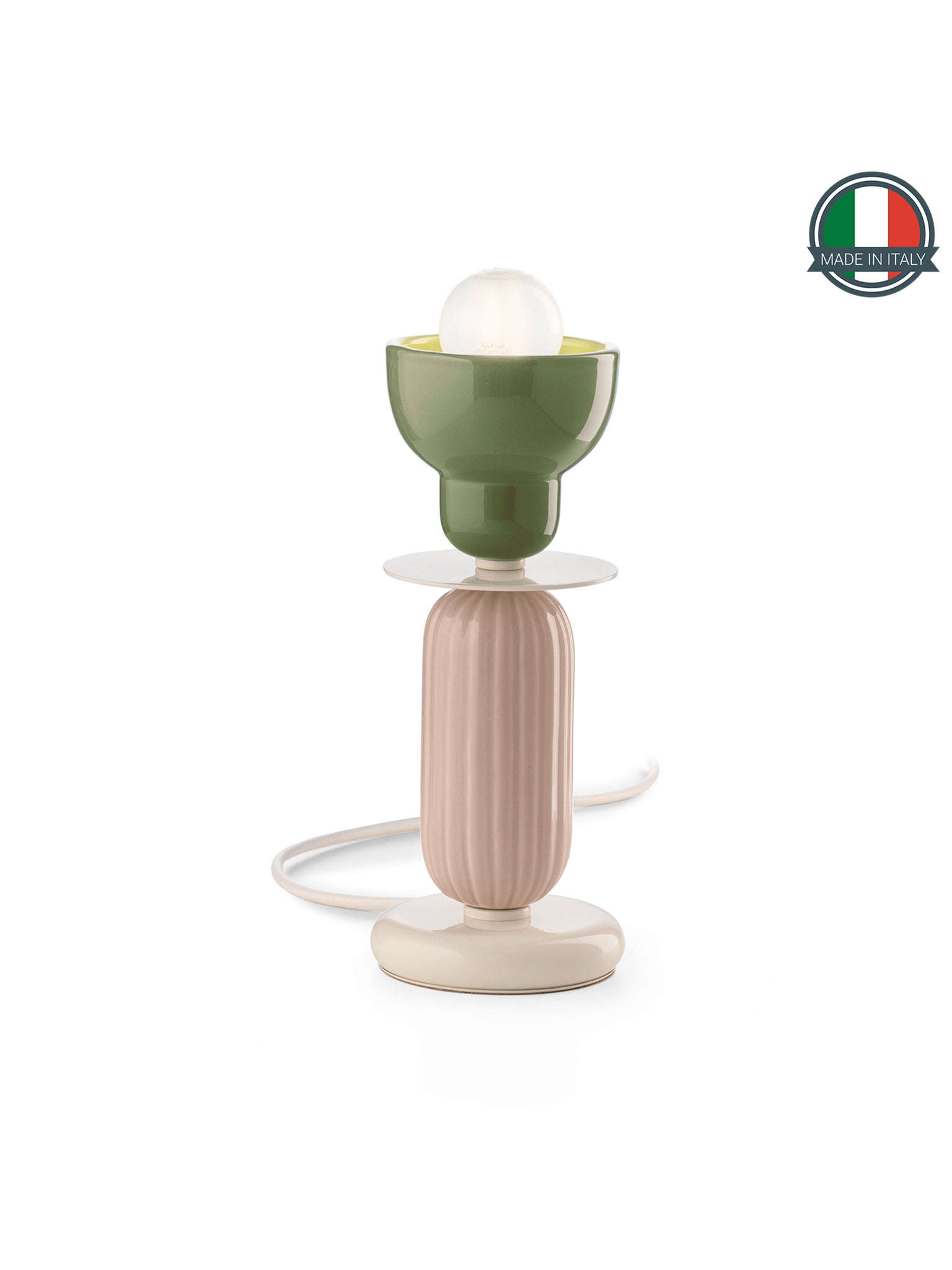 Lampada Da Tavolo Berimbau Verde Salvia + Grigio Sabbia C2602(VSG)