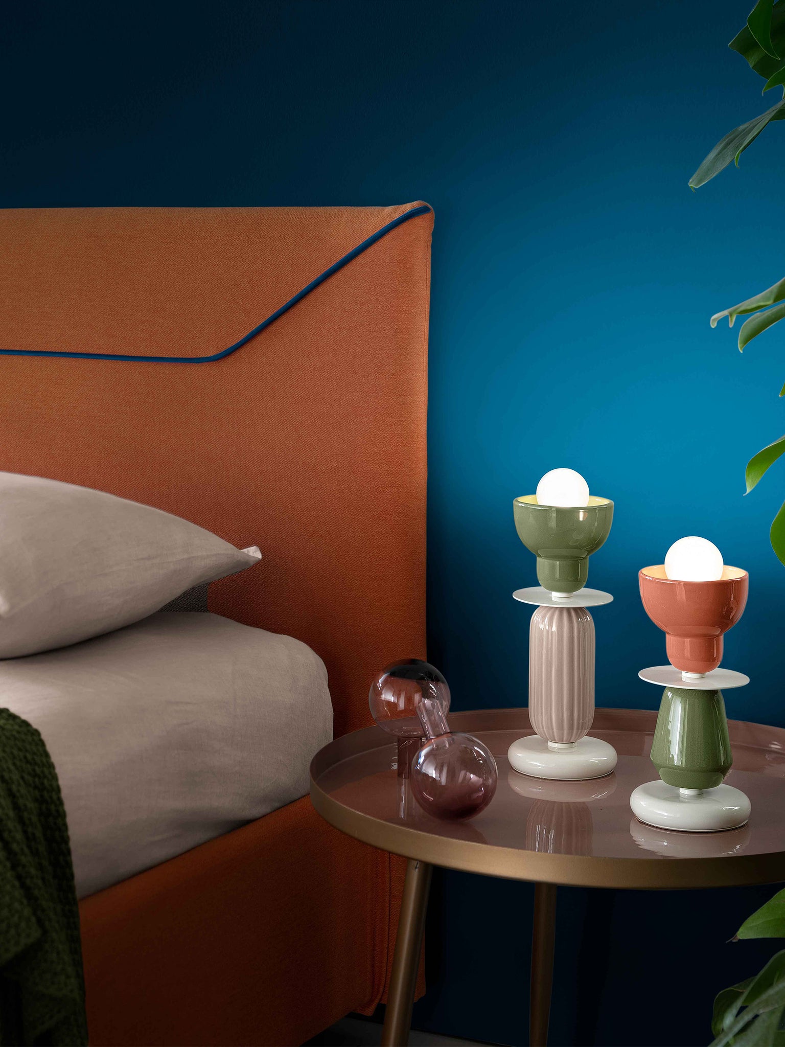 Lampada Da Tavolo Berimbau Verde Salvia + Grigio Sabbia C2602(VSG)