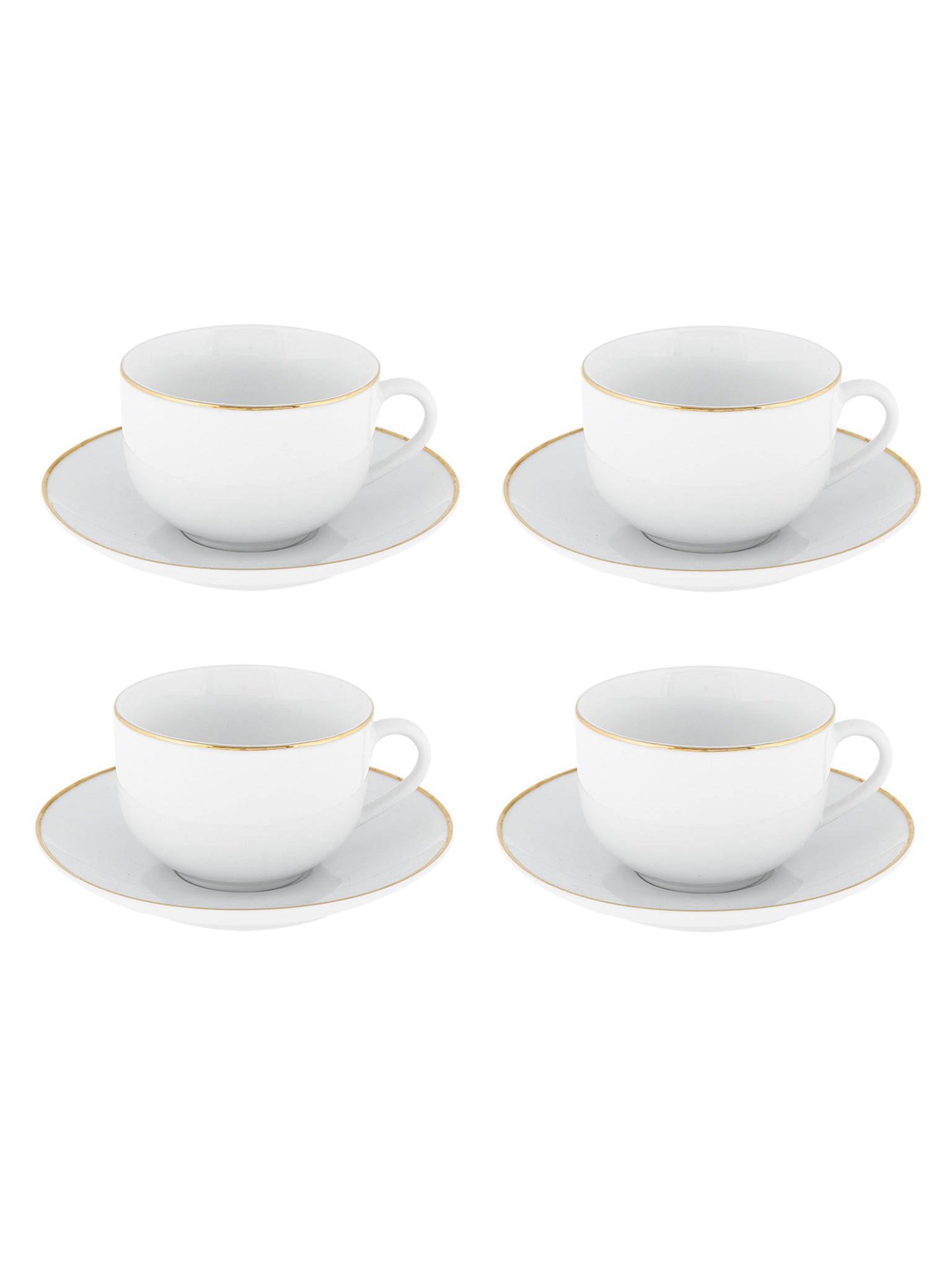 Tazza Da Tè Con Piatto Set 4 Pezzi - Gold Chic