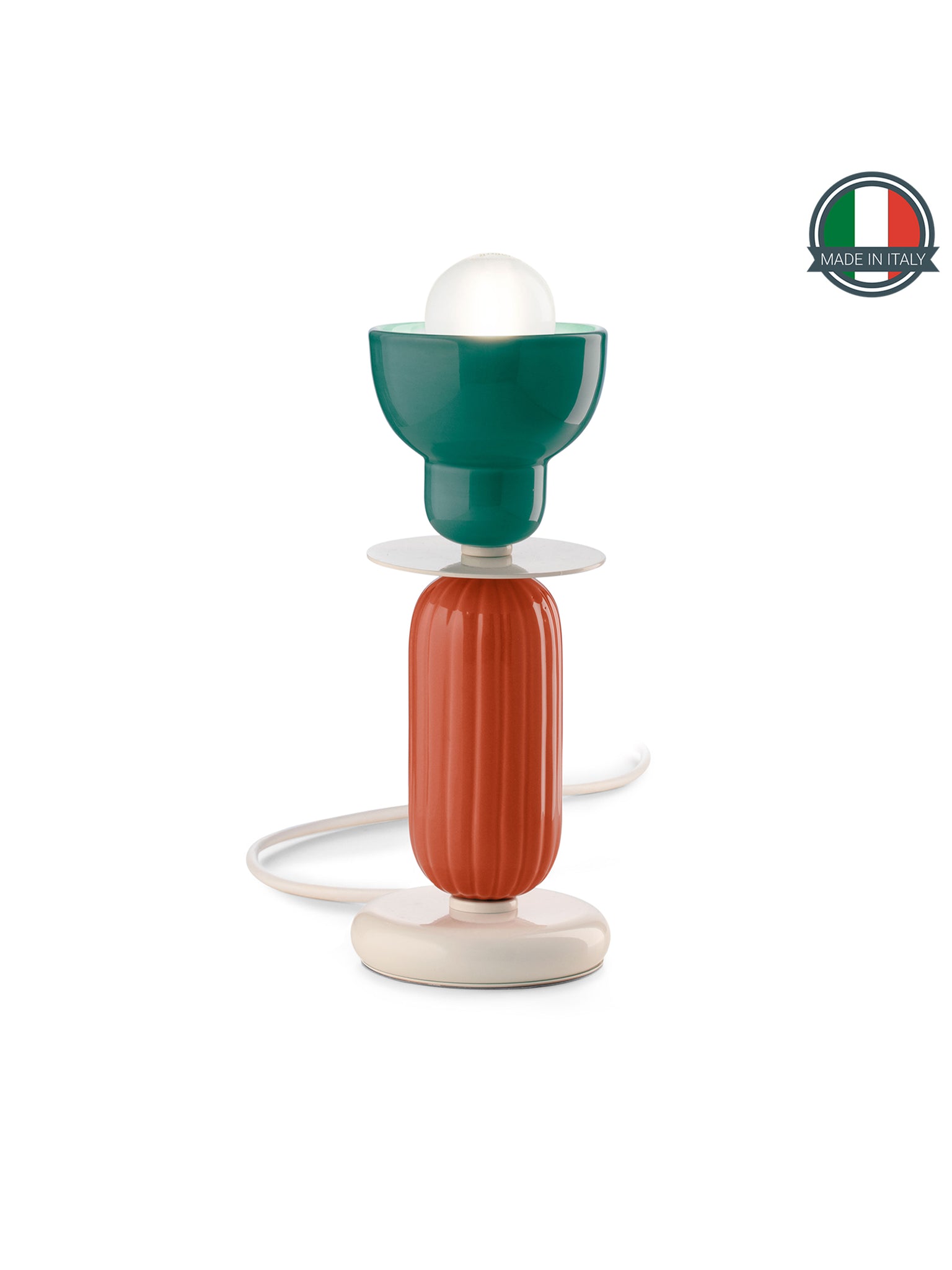 Lampada Da Tavolo Berimbau Turchese + Arancio Pokè C2602(TUP)