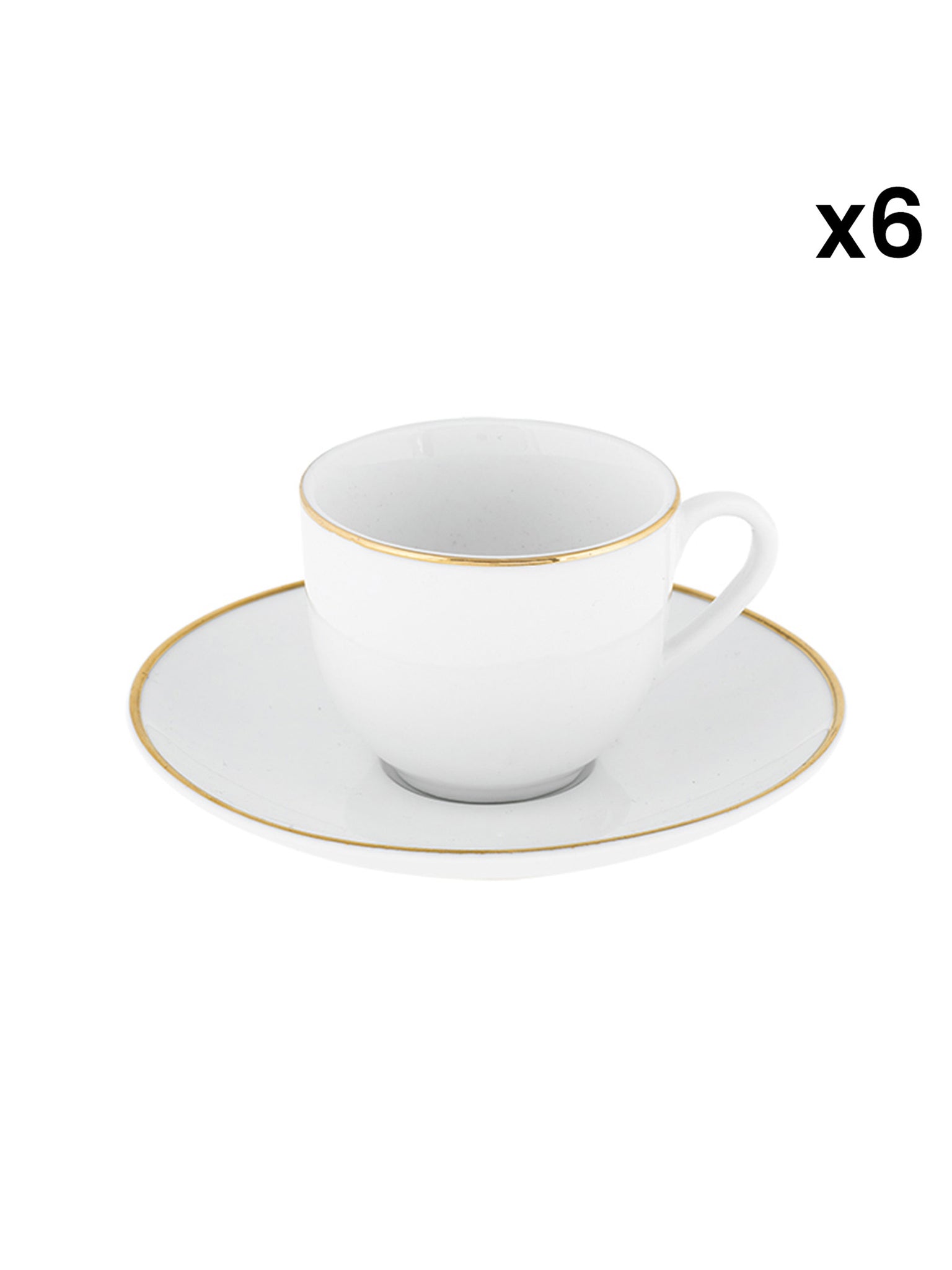 Tazza Da Caffè Con Piatto Set 6 pezzi - Gold Chic