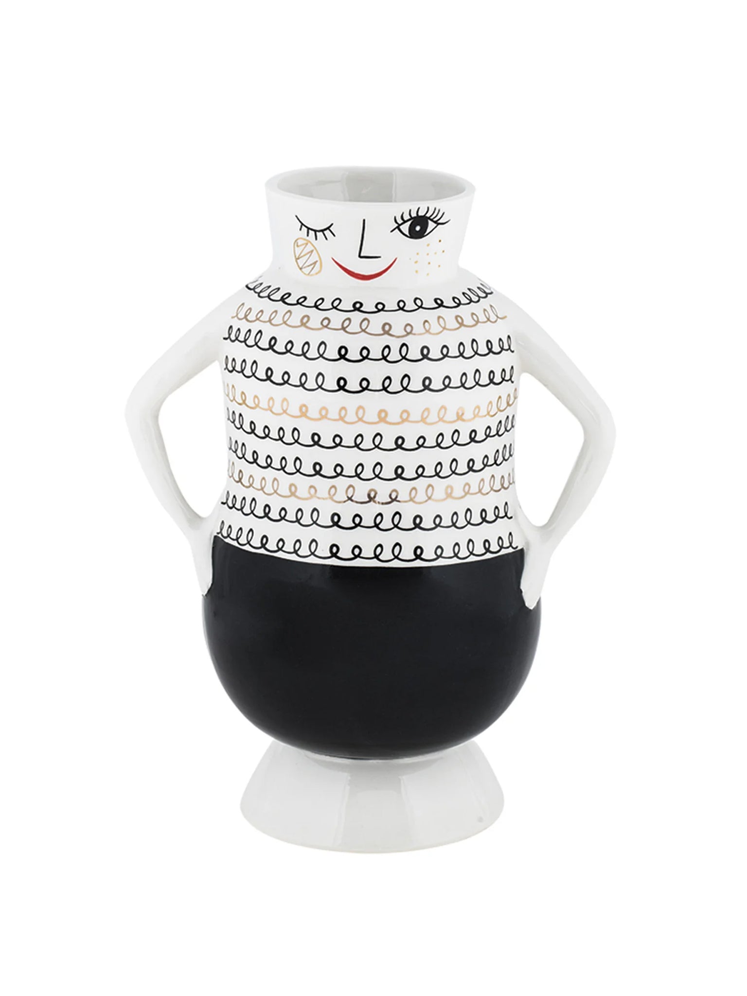 Vaso Elicriso bianco e nero 83744 cm 22x15x29,5