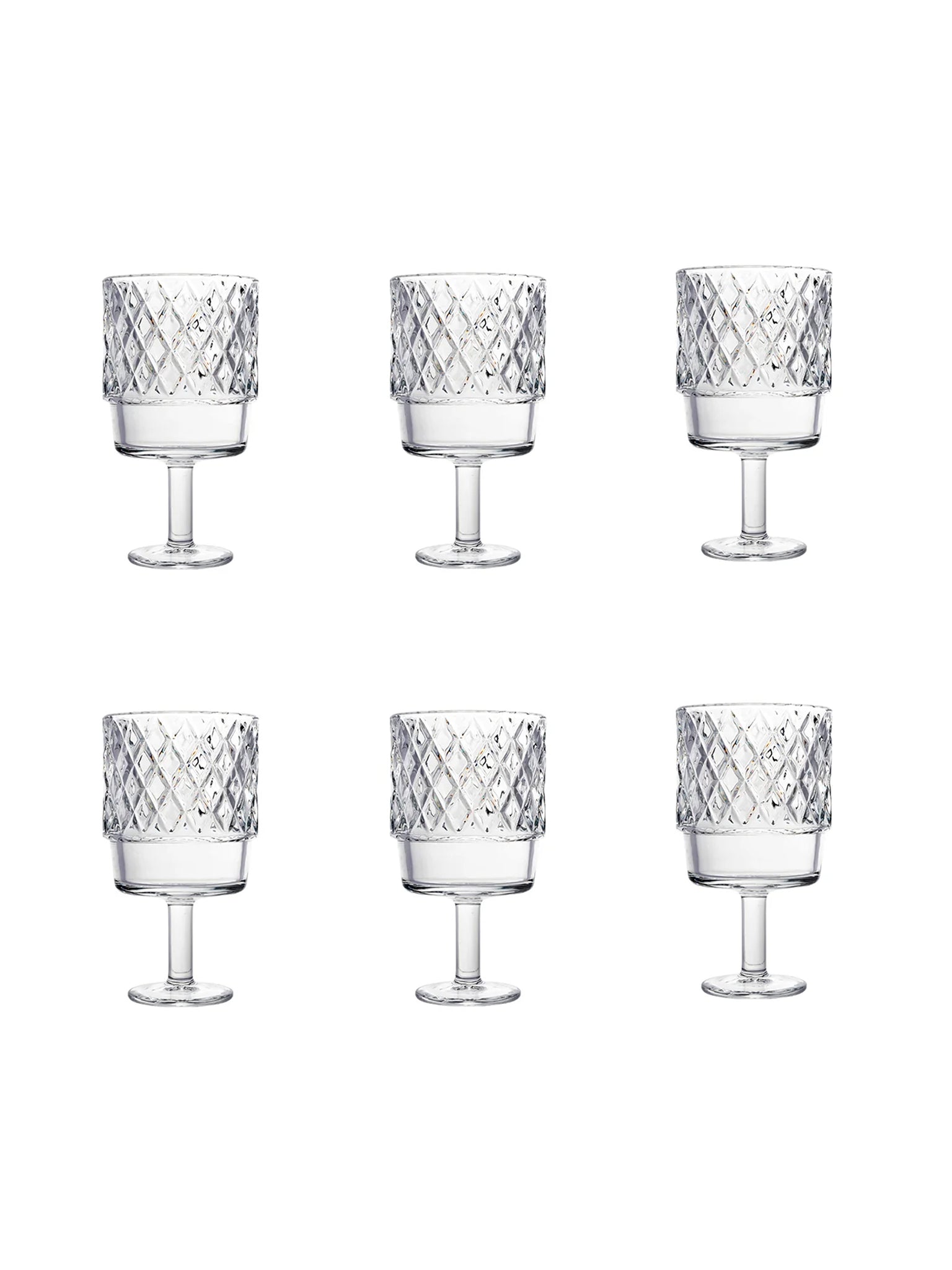Set 6 Bicchieri Baroque Trasparenti Cl 28