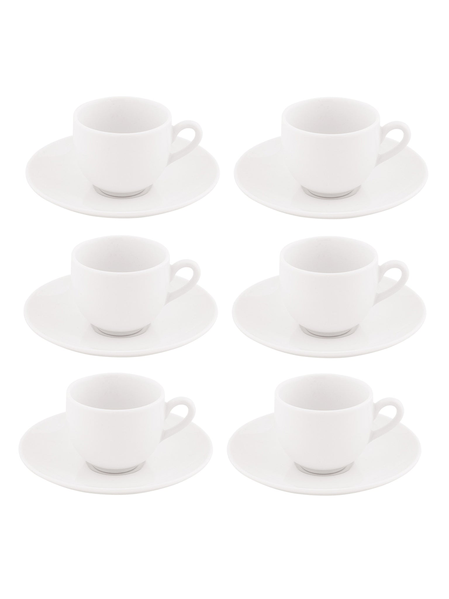 Tazza Da Caffè Con Piatto Set 6 Pezzi Ala - Bianco