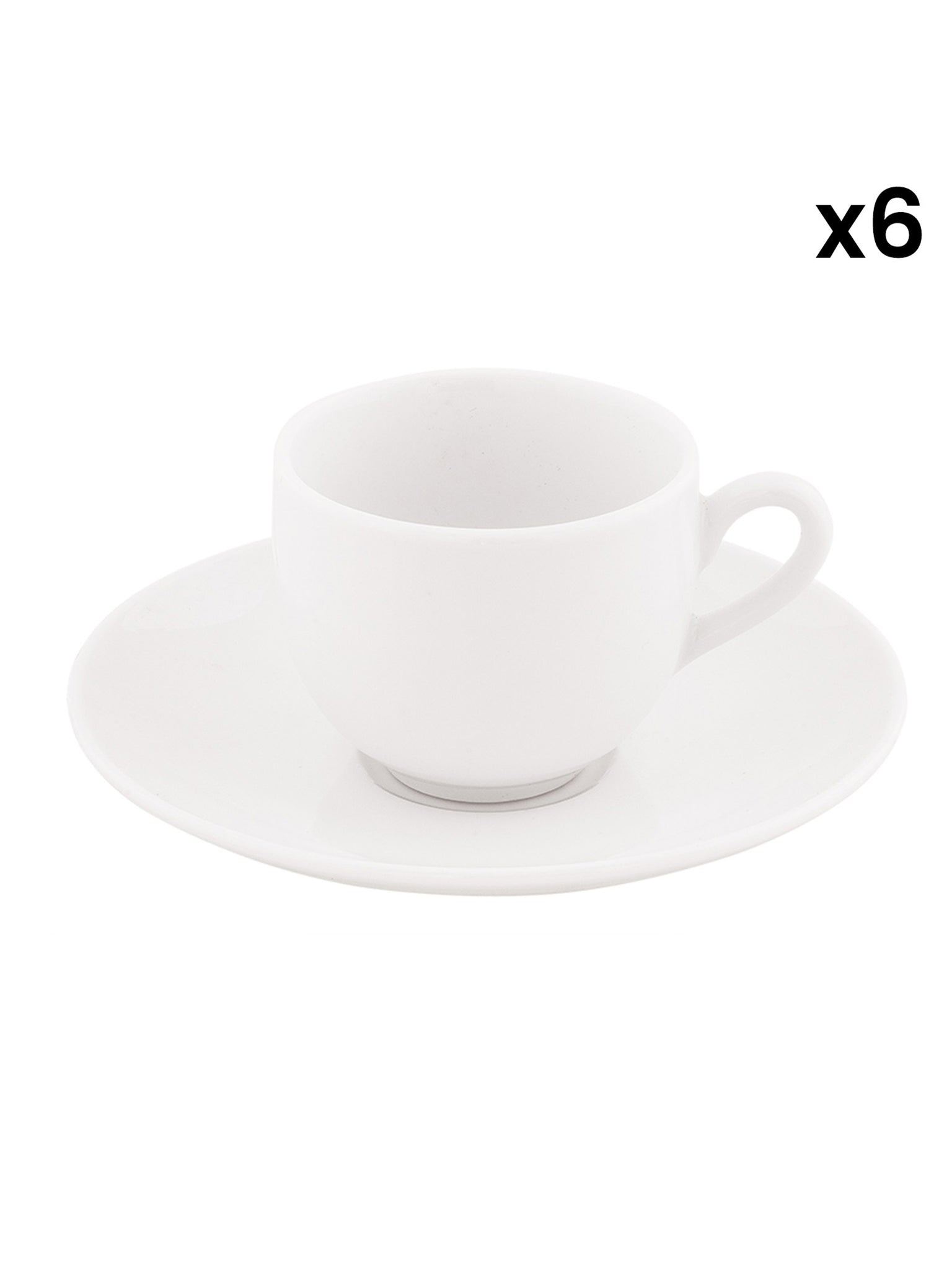 Tazza Da Caffè Con Piatto Set 6 Pezzi Ala - Bianco