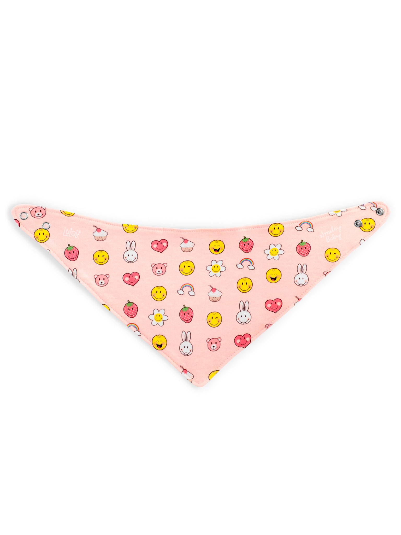 Smiley Girl Set 2 Bavaglini Bandana In Cotone