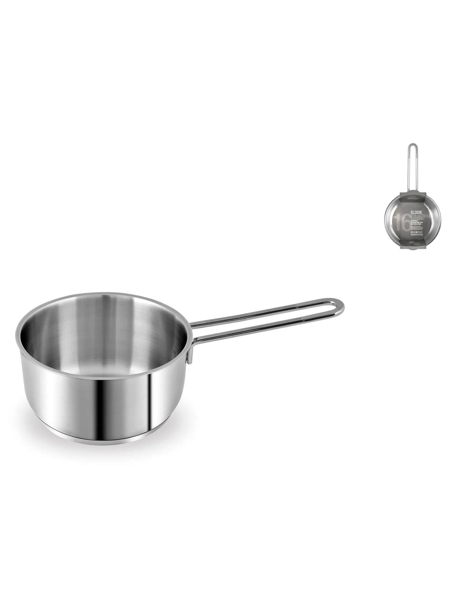 Casseruola Inox Elodie Fondo Induzione 1 Manico 16Cm