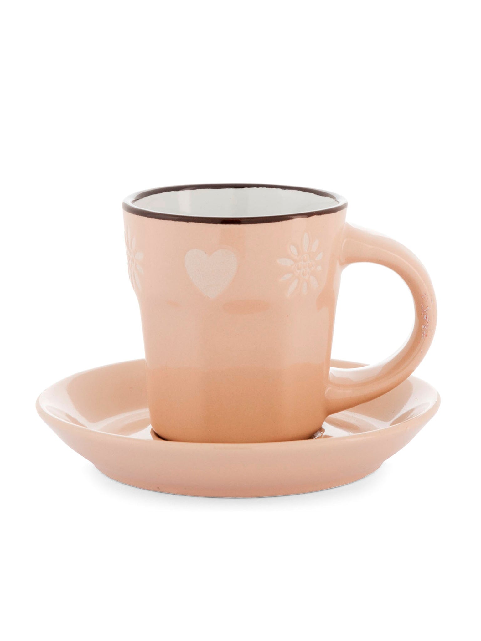 4 Tazze Con Piatto Caffè Chalet Stoneware Cc 80 - Cose Casa A Natale