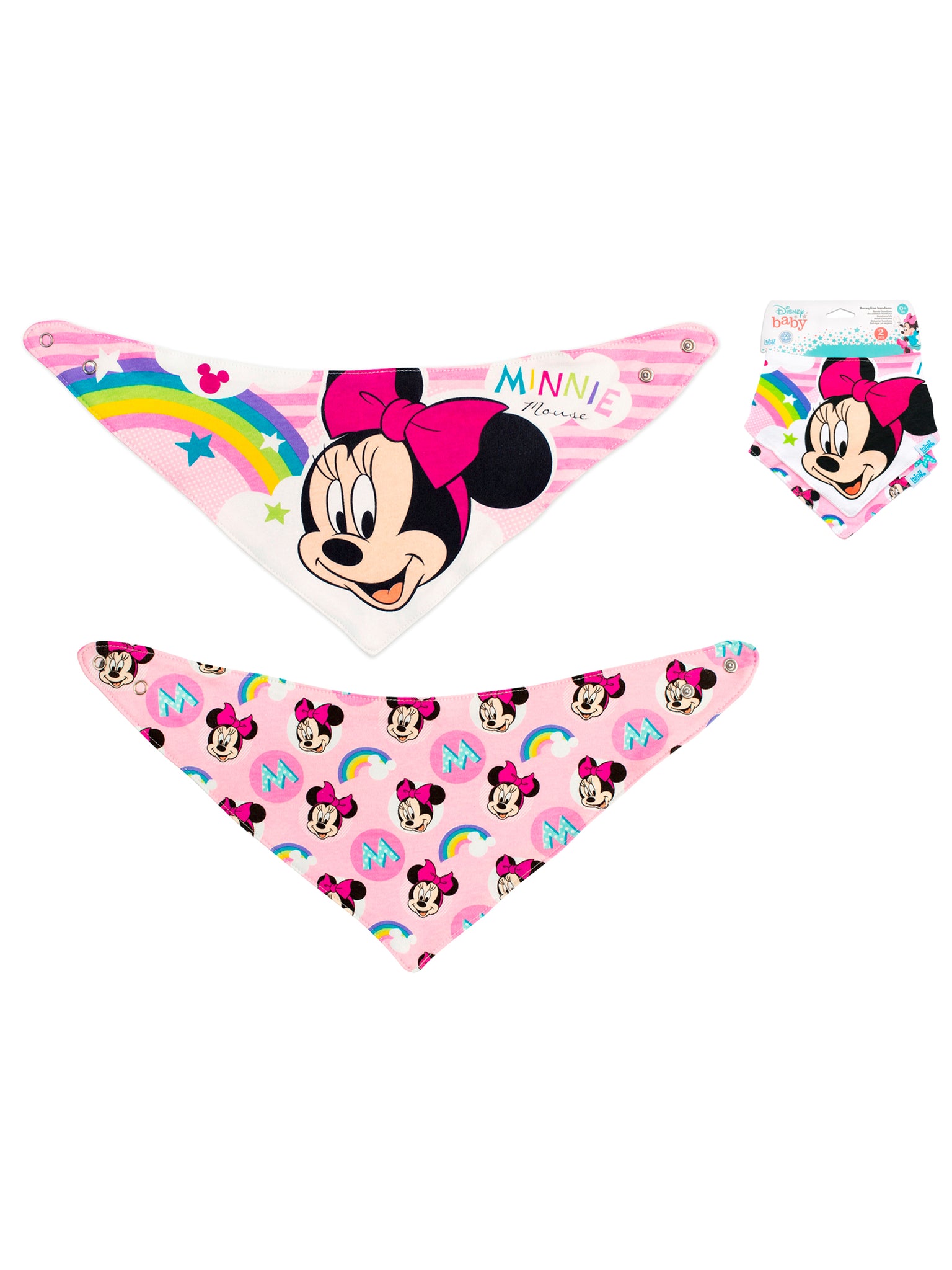 Disney Minniesimply Set 2 Bavaglini In Cotone
