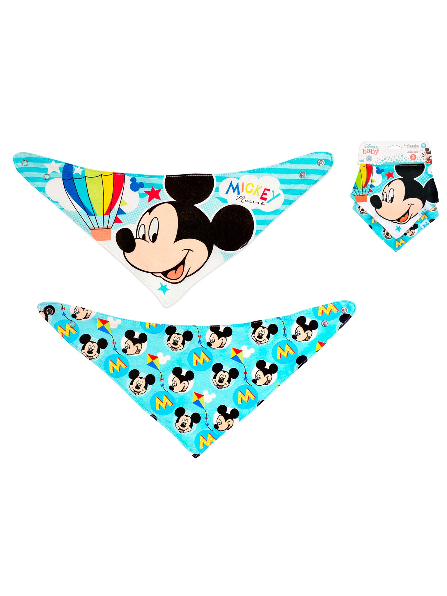 Disney Mickeysimply Set 2 Bavaglini In Cotone