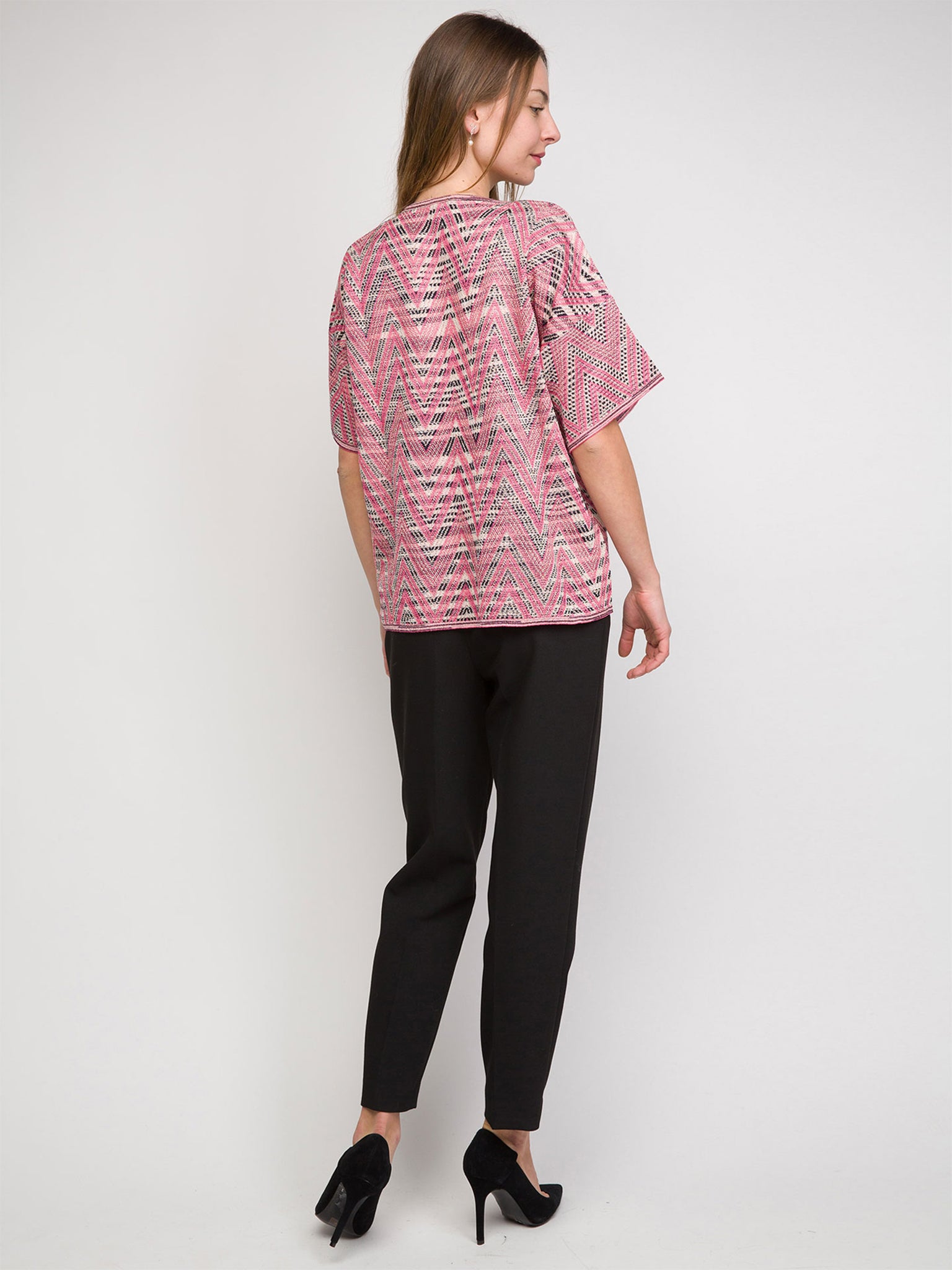 Polo - Zig Zag Pink White and Black - M Missoni