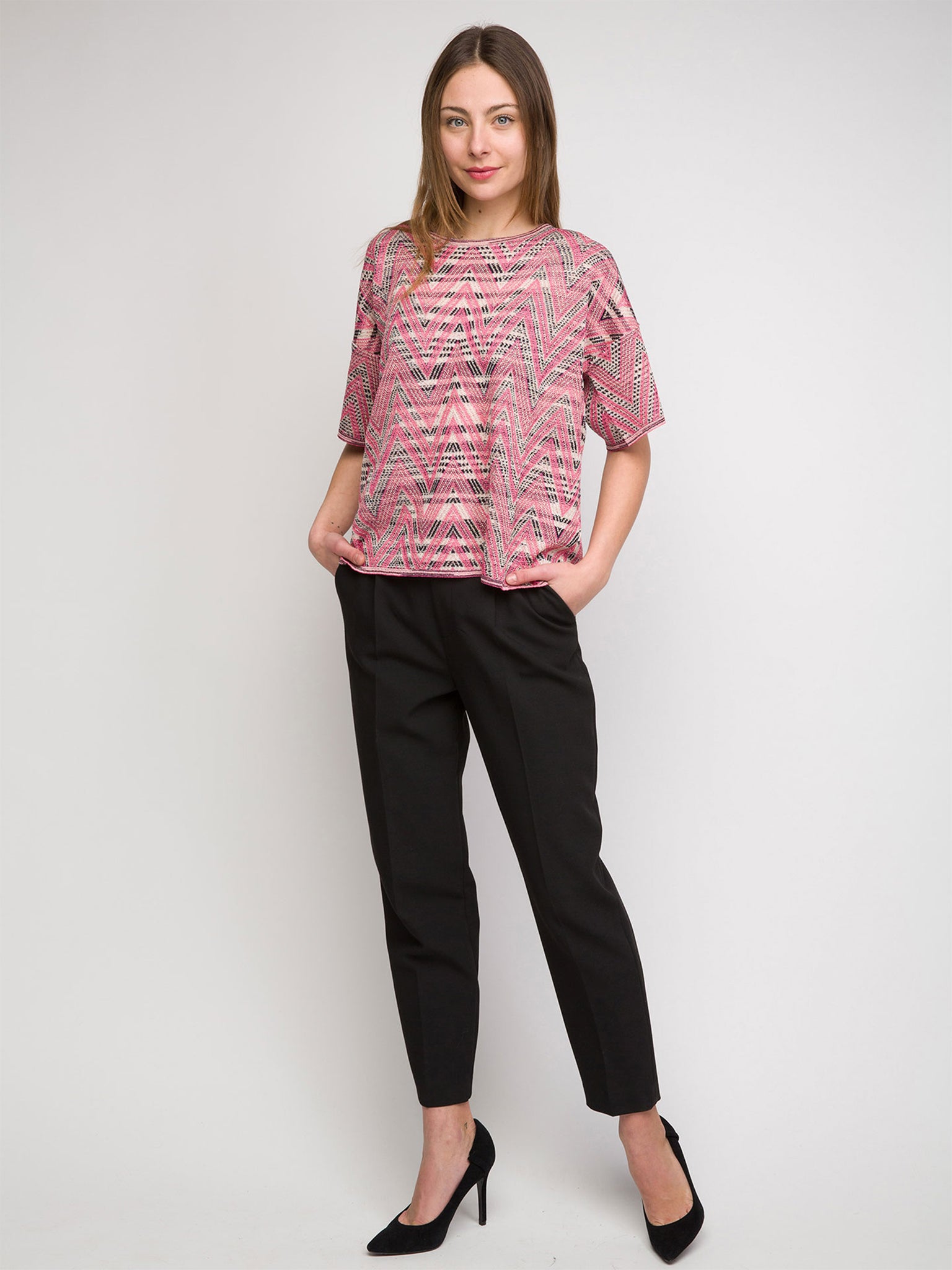 Polo - Zig Zag Pink White and Black - M Missoni