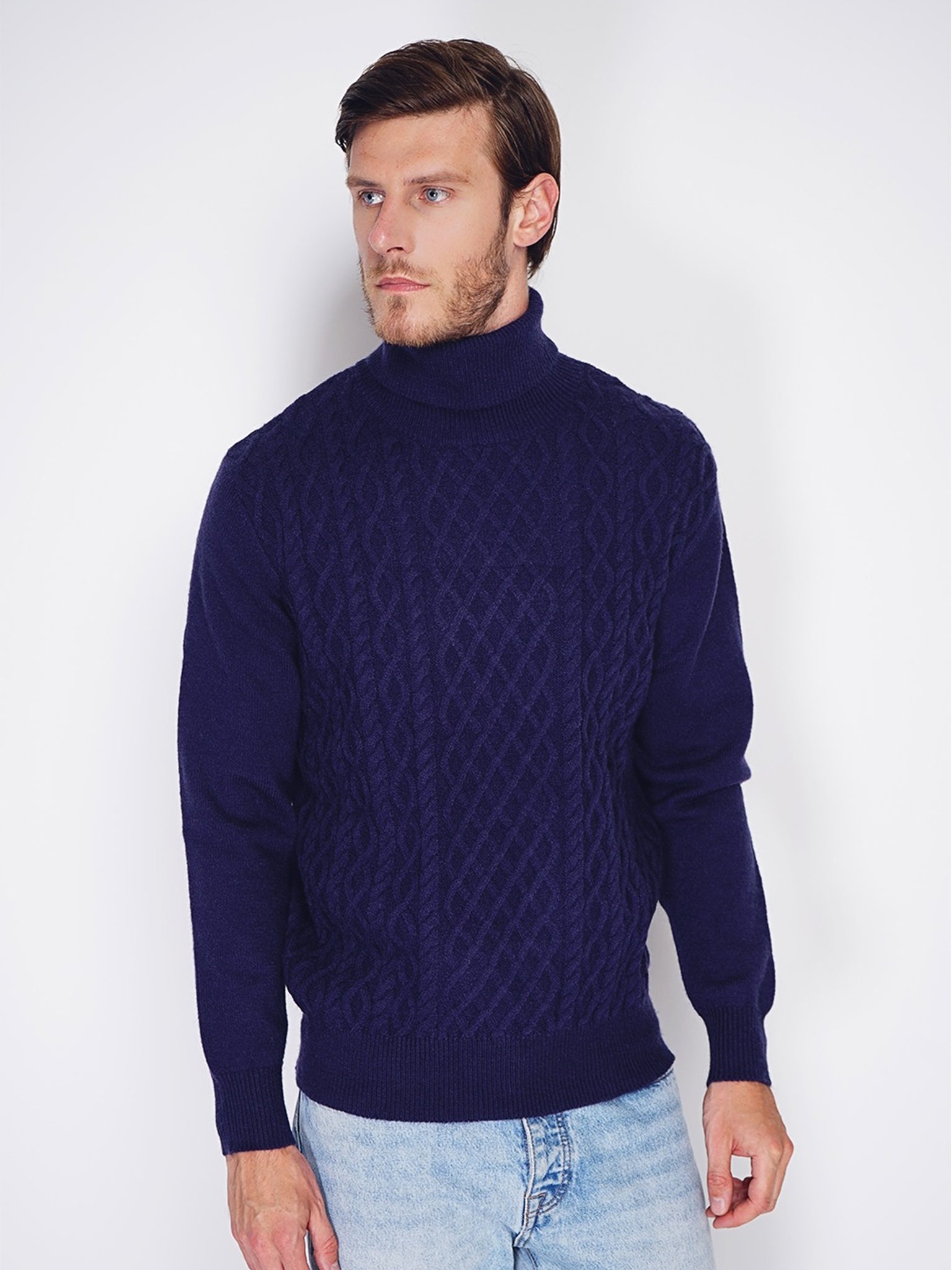 Maglia A Tricot Girocollo - Blu Scuro