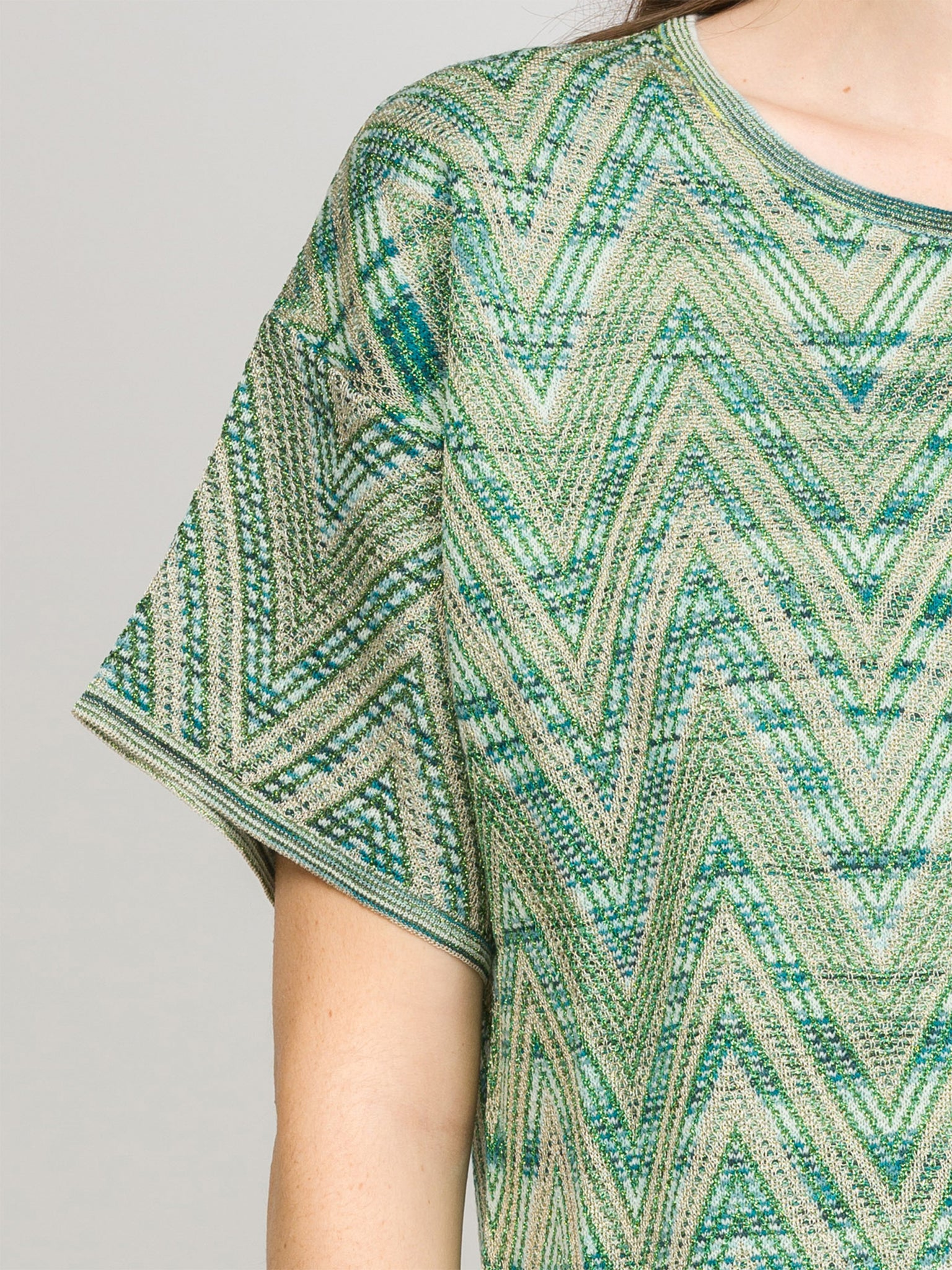 Polo - Zig Zag Acid Green and Silver - M Missoni