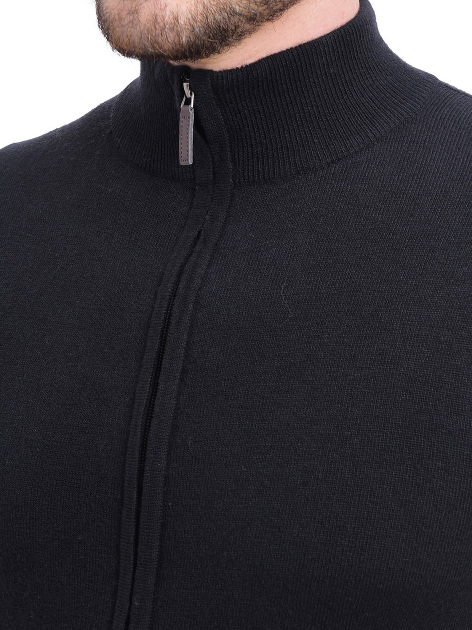 Gilet Uomo A Maniche Lunghe Con Zip - Nero