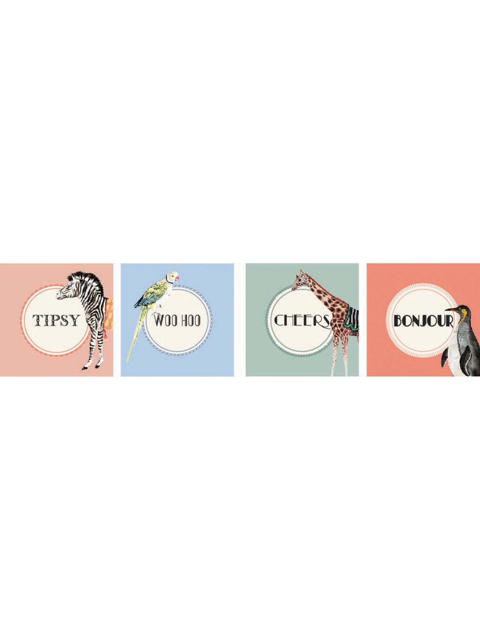 Sottobicchieri 4 Pezzi - Animali Set da  1