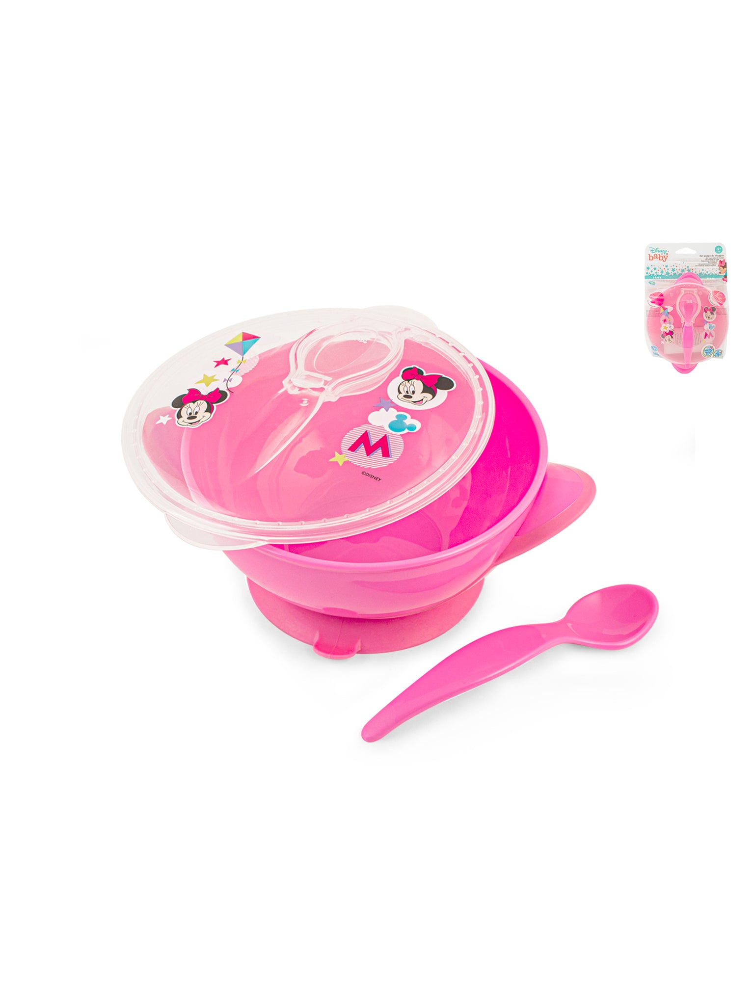 Minnie Simply Set 3 Pezzi Pappa Viaggio, Polipropilene