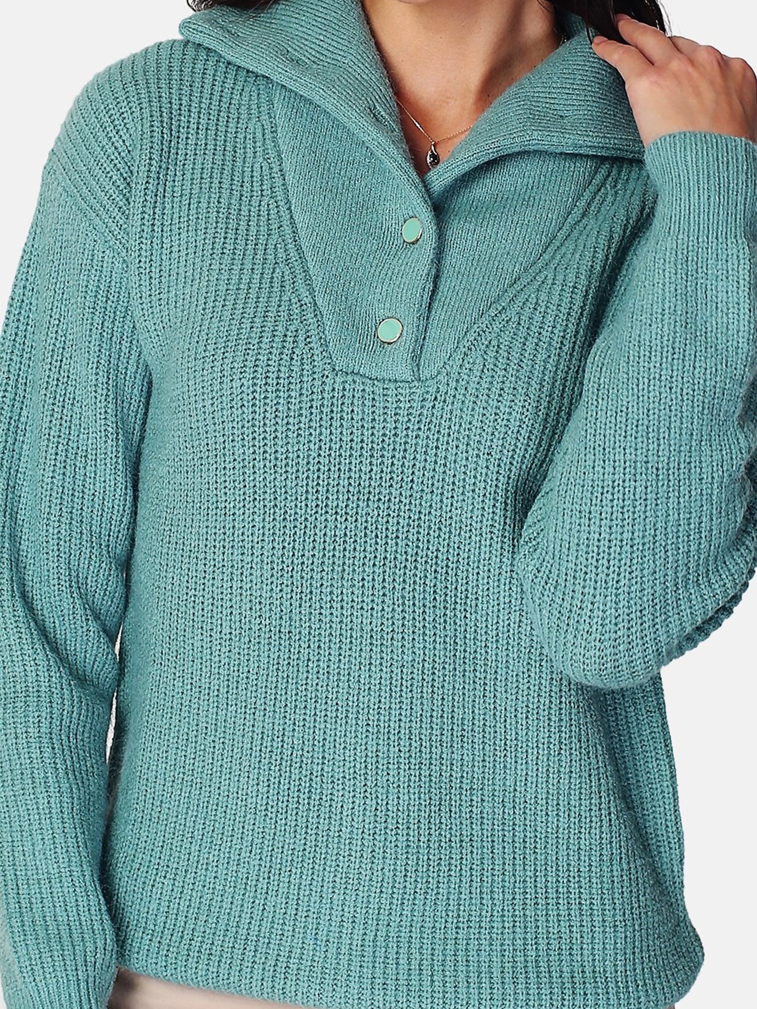 Maglia Con Collo Alto - Verde Giada