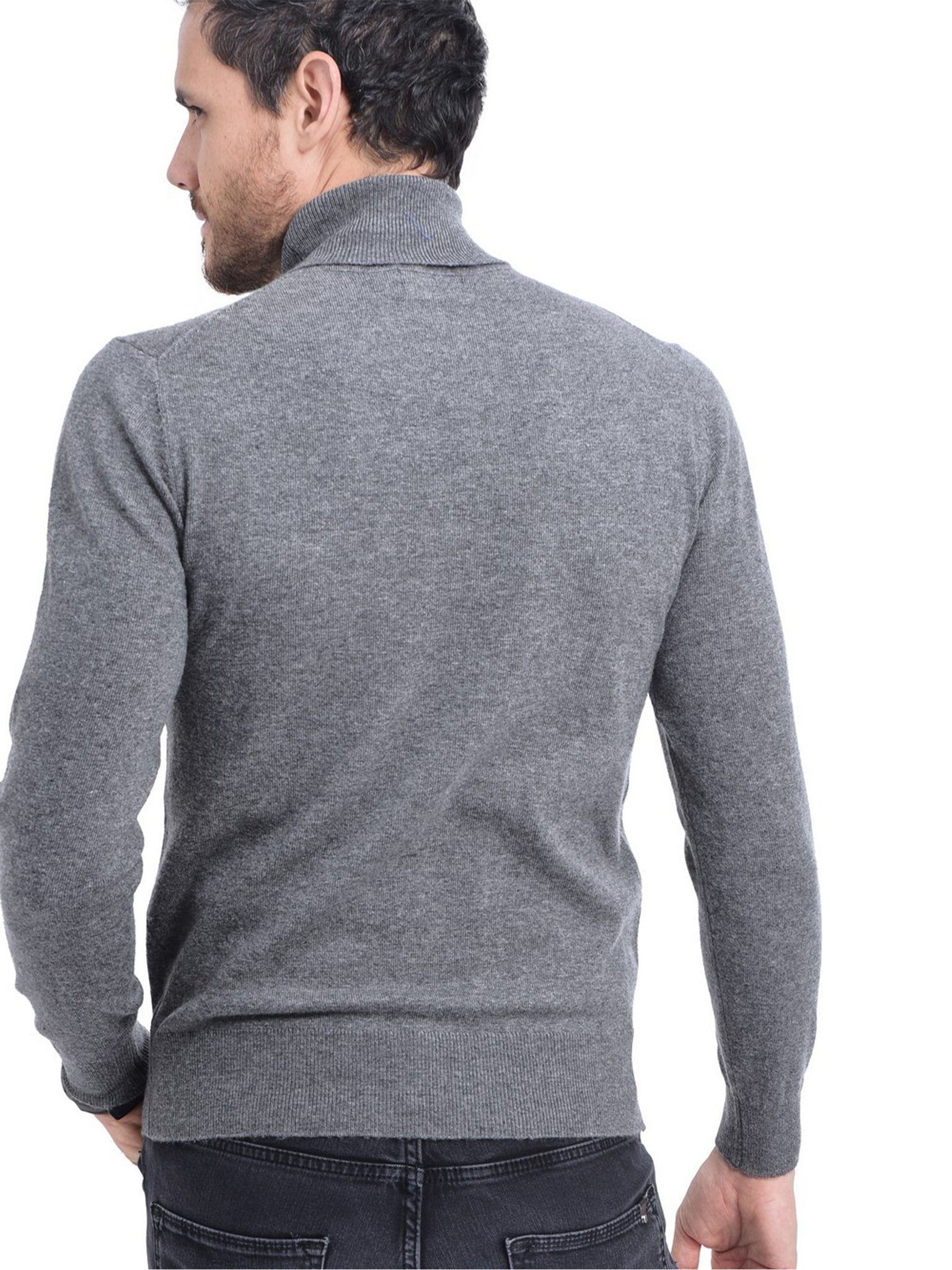 Maglia A Maniche Lunghe Con Collo Alto - Grigio Scuro