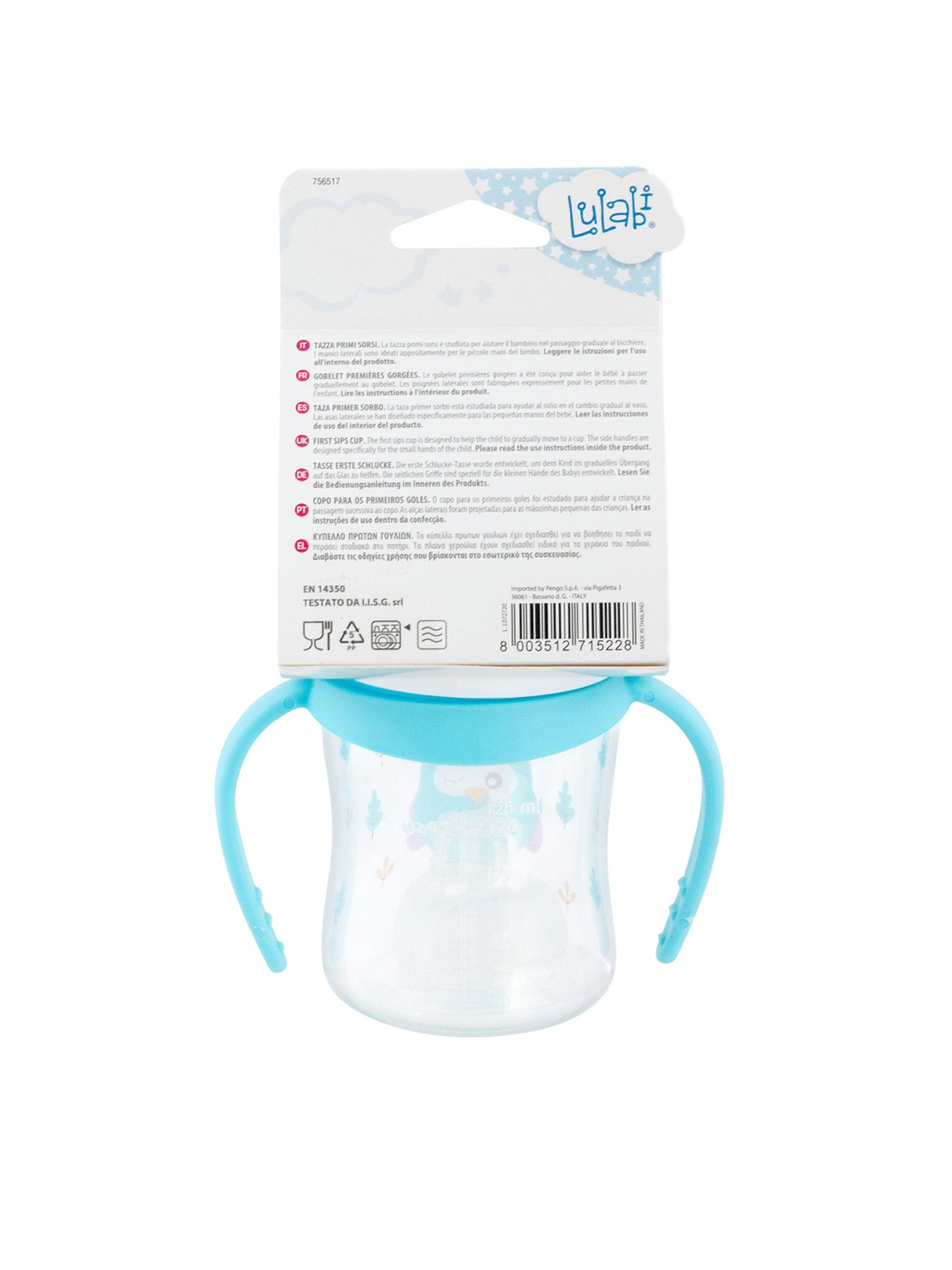 Gufetto, Tazza Con Beccuccio Morbido, Primi Sorsi, 4+ Mesi, 120 Ml, Azzurro