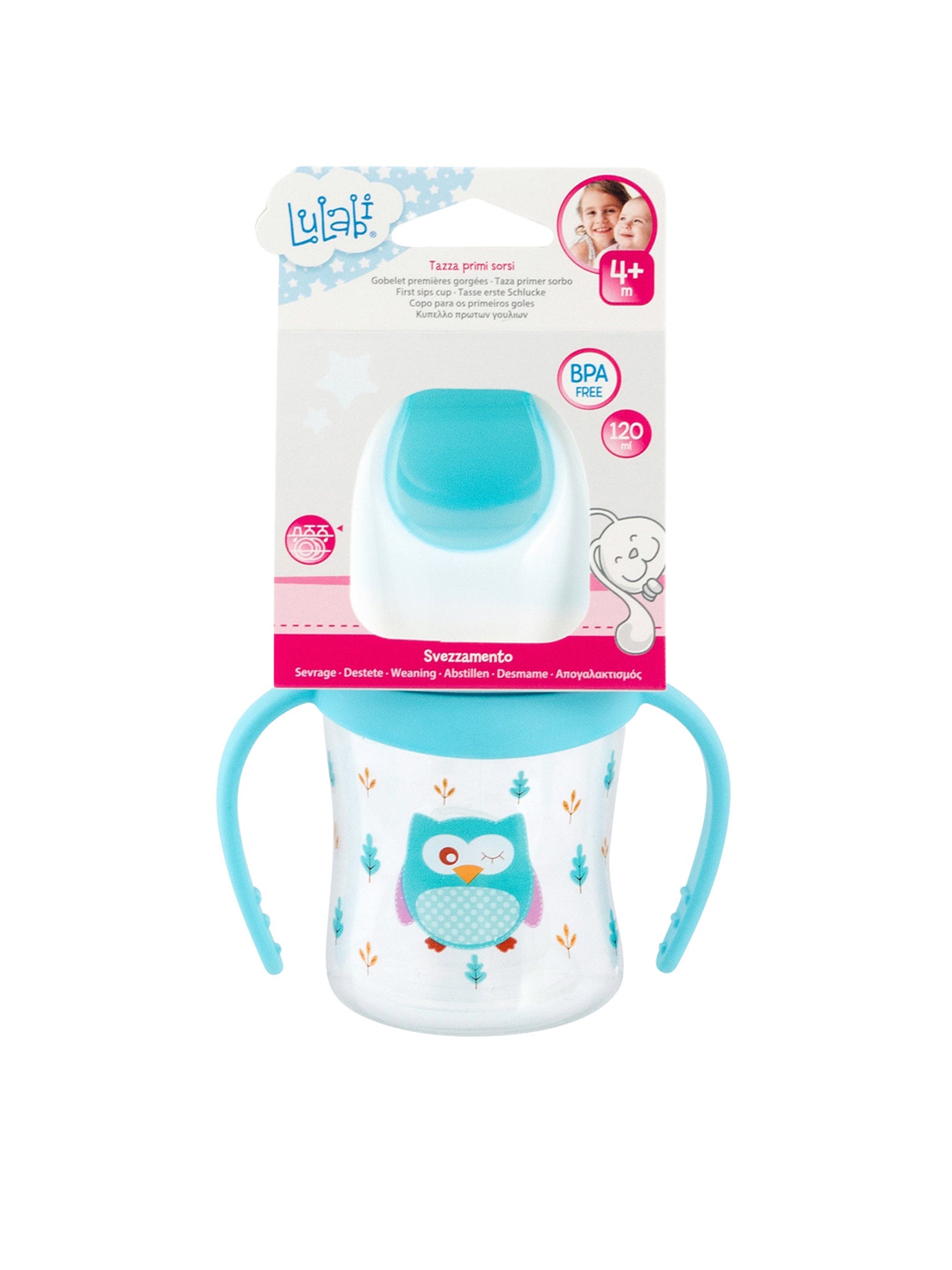 Gufetto, Tazza Con Beccuccio Morbido, Primi Sorsi, 4+ Mesi, 120 Ml, Azzurro