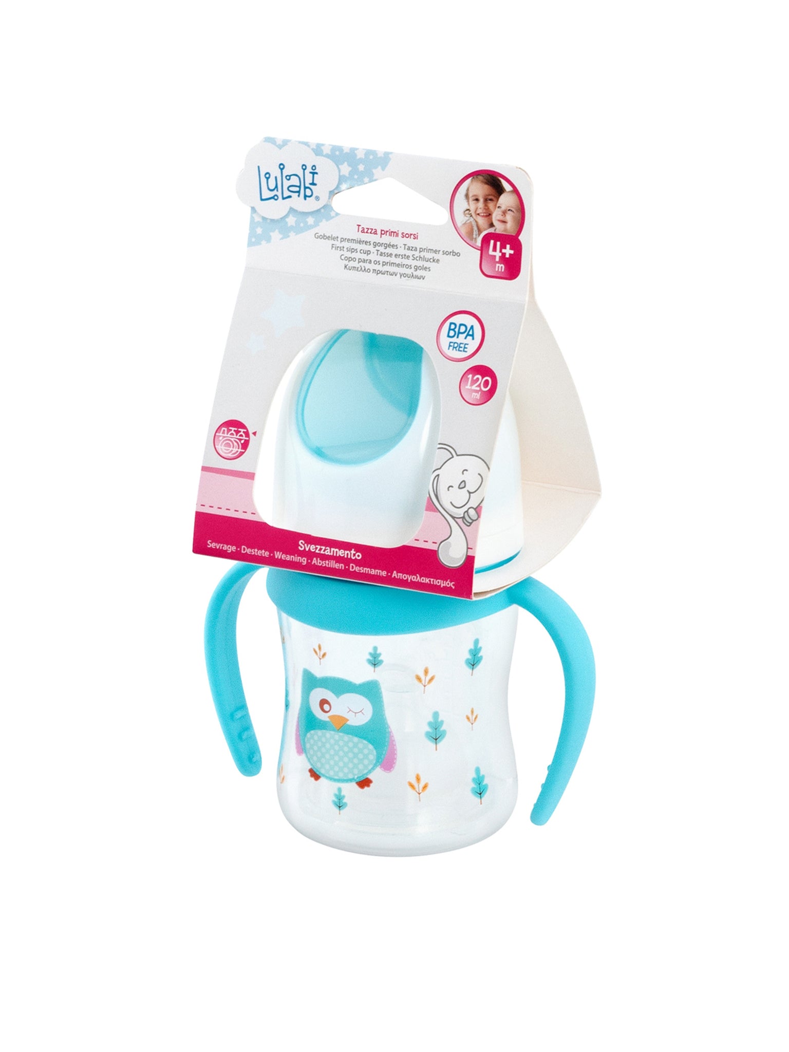 Gufetto, Tazza Con Beccuccio Morbido, Primi Sorsi, 4+ Mesi, 120 Ml, Azzurro