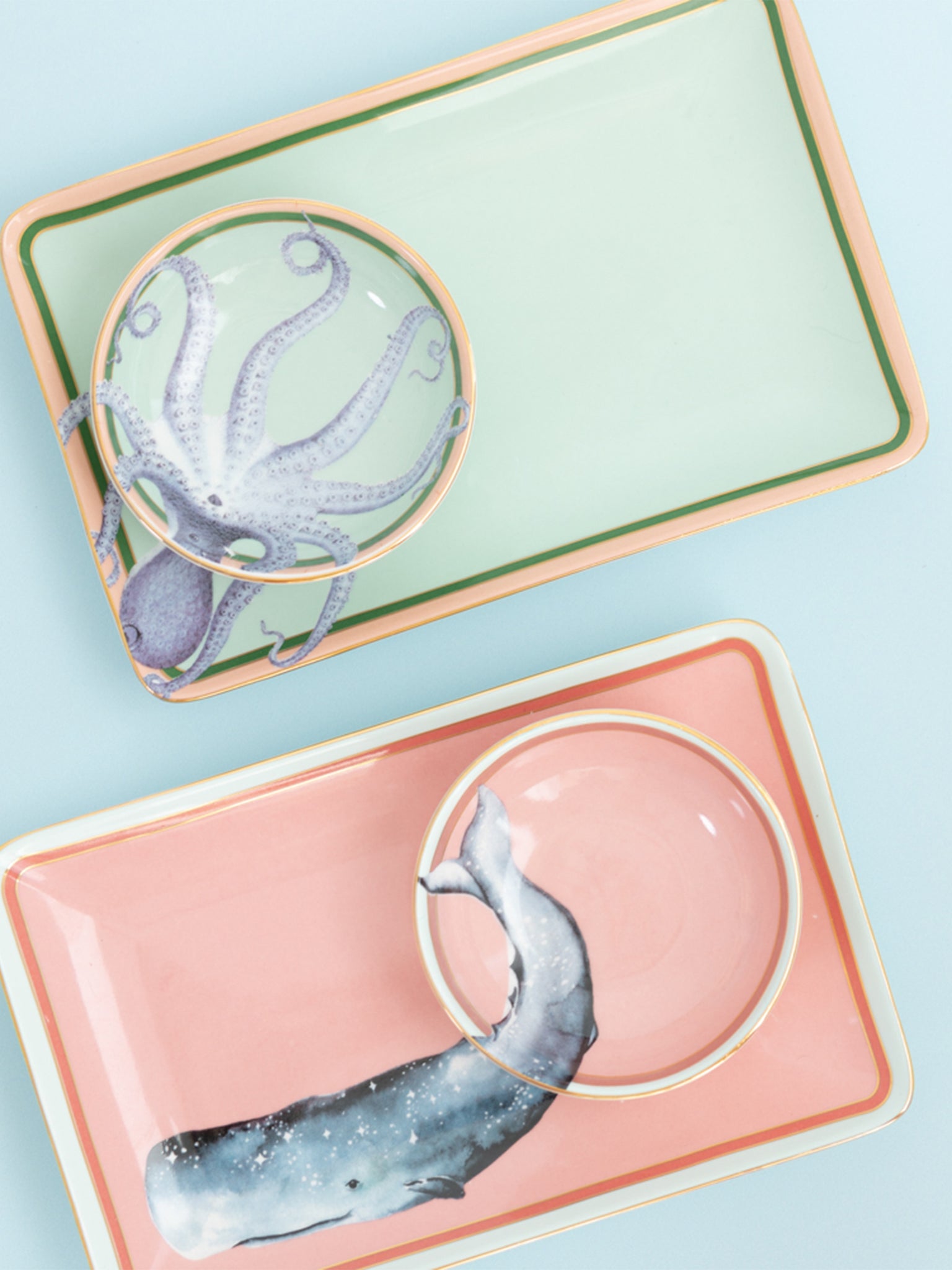 Piatti Sushi Con Ciotole Per Salsa (Set Di 2)