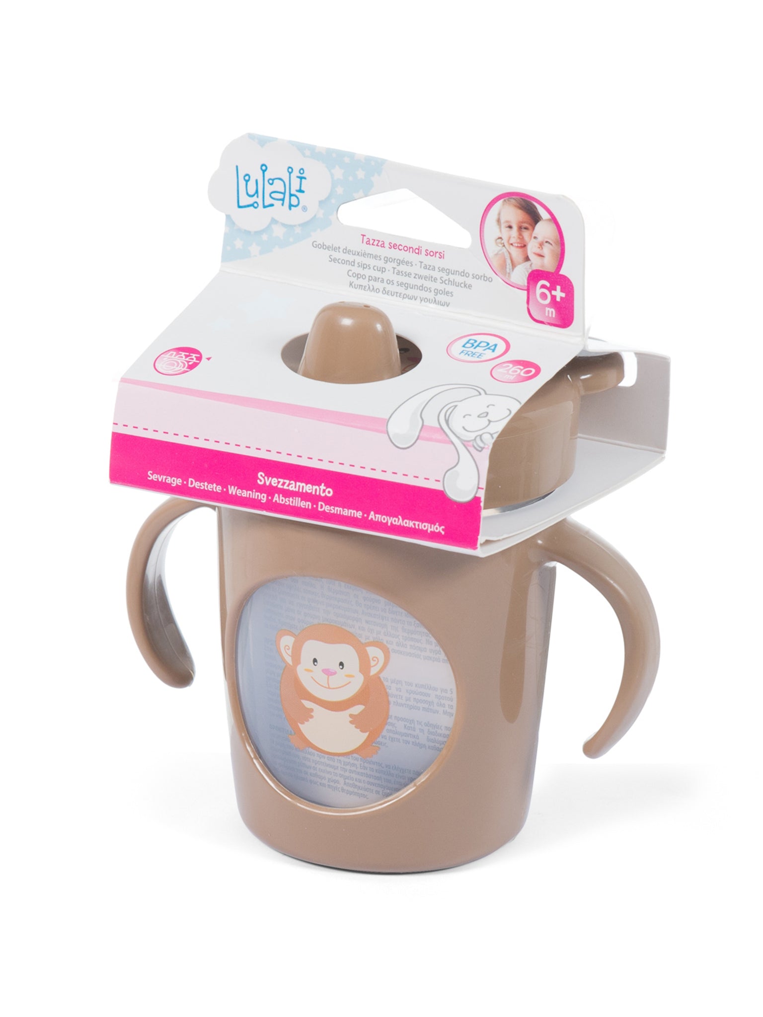 Scimmietta, Tazza Con Beccuccio Resistente Ai Morsi, Secondi Sorsi, 6+ Mesi, 260 Ml, Marrone
