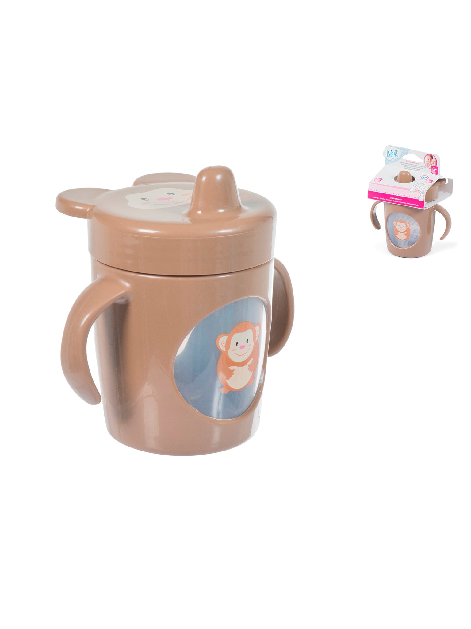 Scimmietta, Tazza Con Beccuccio Resistente Ai Morsi, Secondi Sorsi, 6+ Mesi, 260 Ml, Marrone
