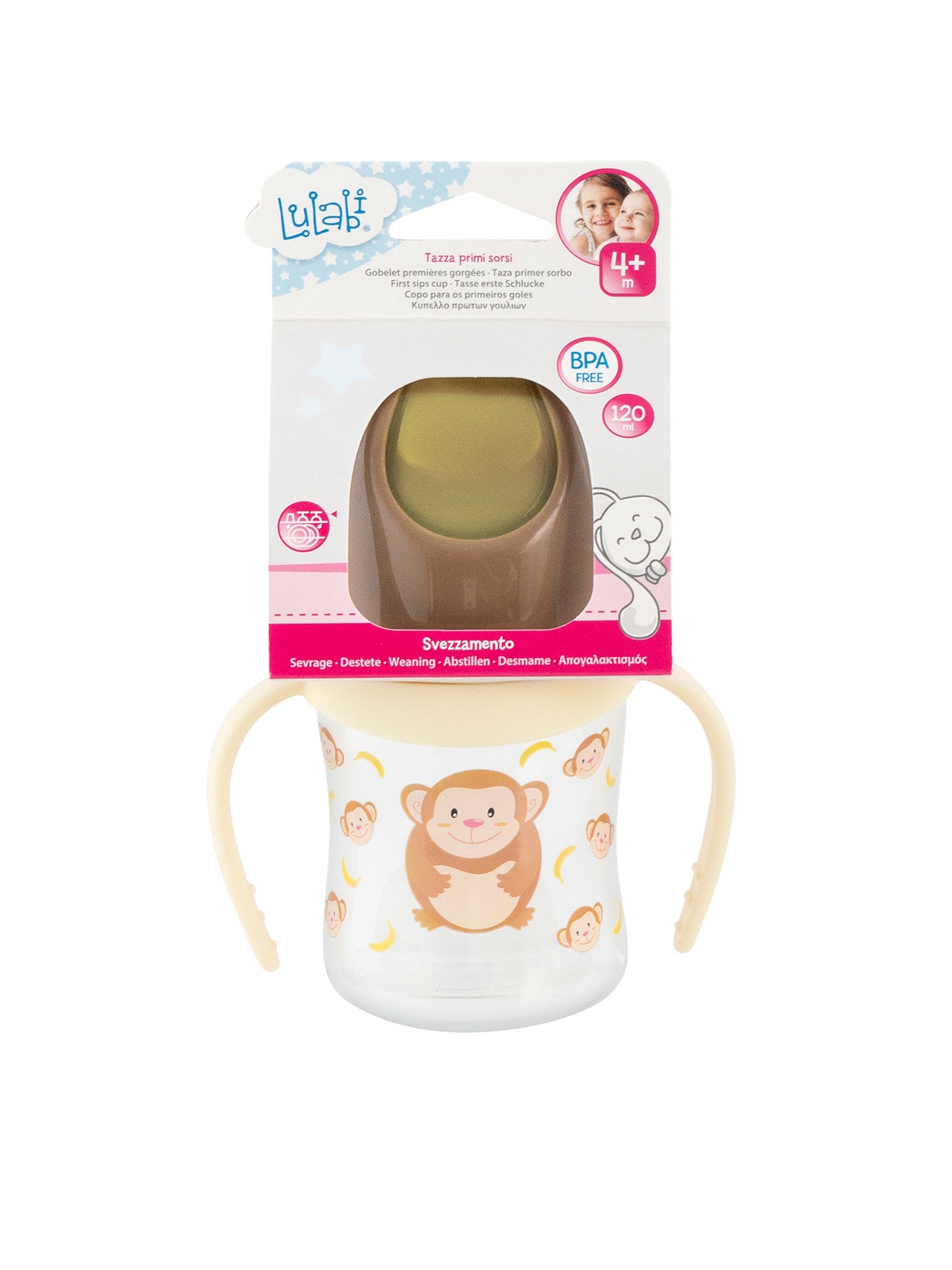 Scimmietta, Tazza Con Beccuccio Morbido, Primi Sorsi, 4+ Mesi, 120 Ml, Marrone