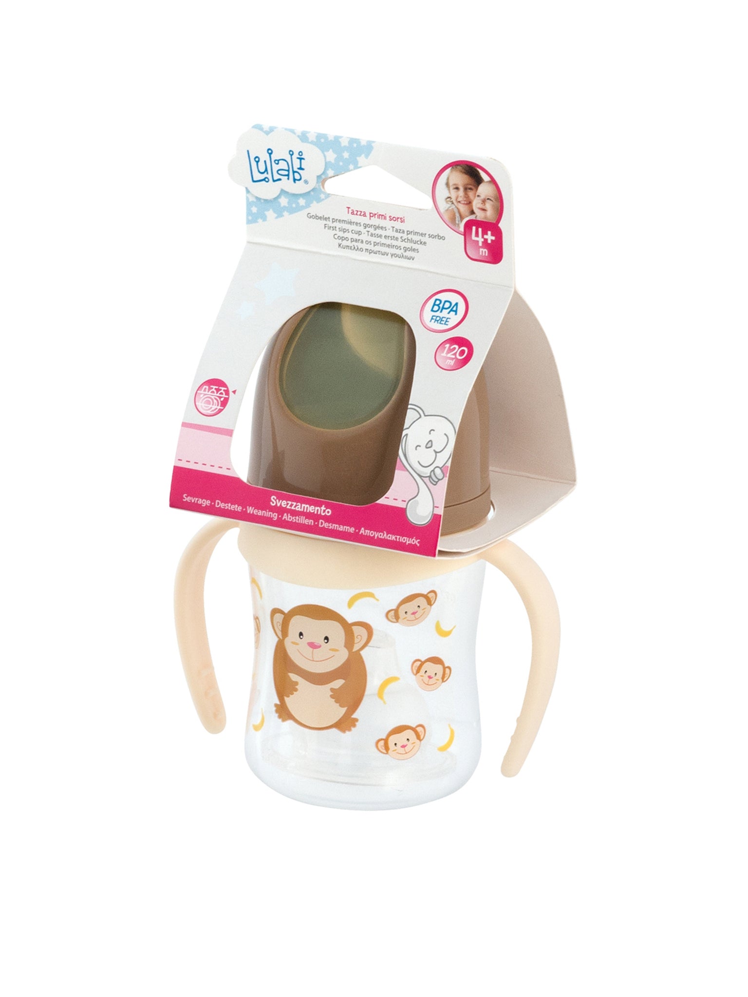 Scimmietta, Tazza Con Beccuccio Morbido, Primi Sorsi, 4+ Mesi, 120 Ml, Marrone