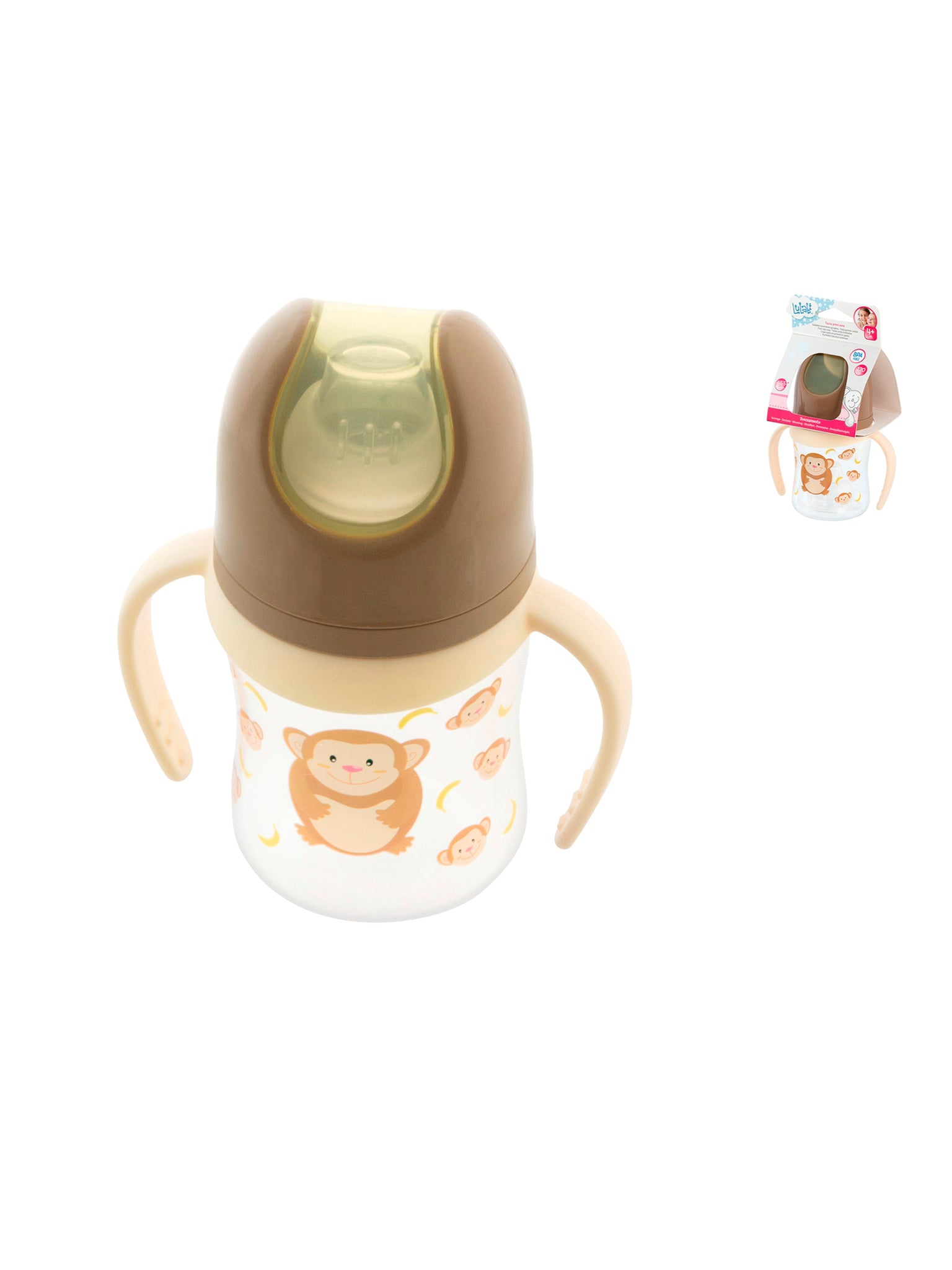 Scimmietta, Tazza Con Beccuccio Morbido, Primi Sorsi, 4+ Mesi, 120 Ml, Marrone