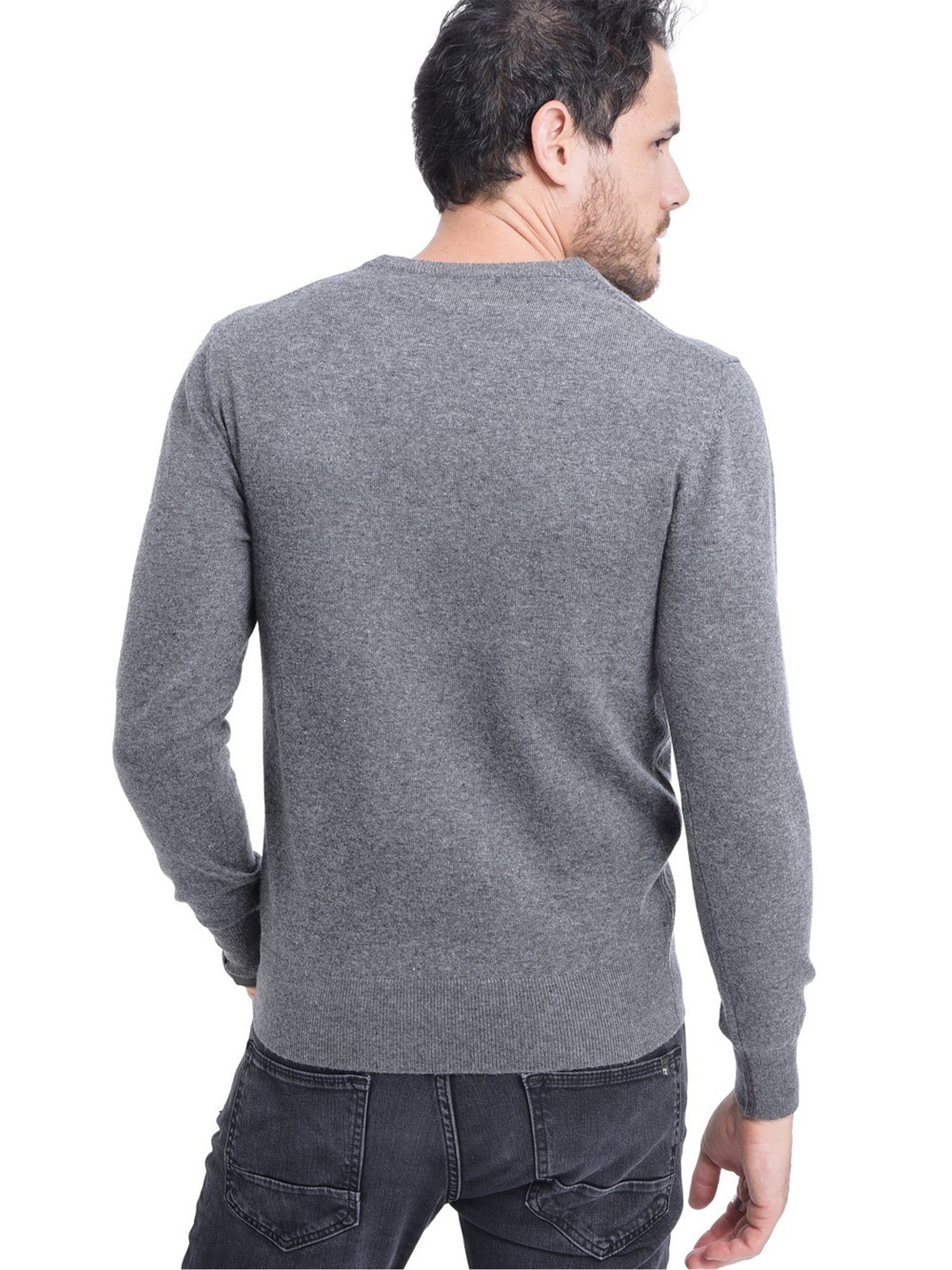 Maglia A Maniche Lunghe Con Scollo a V - Grigio Scuro