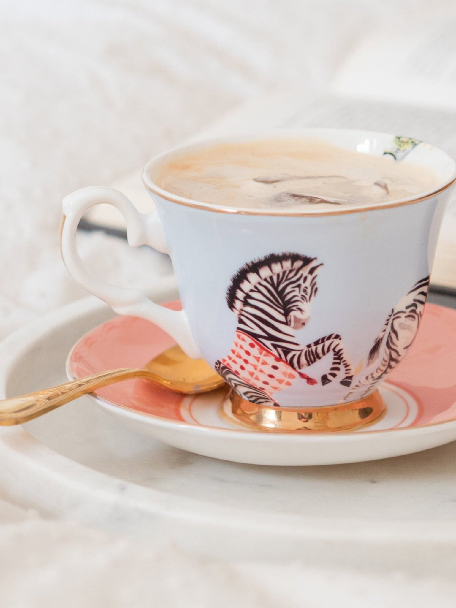 Tazza da tè con piattino Zebra