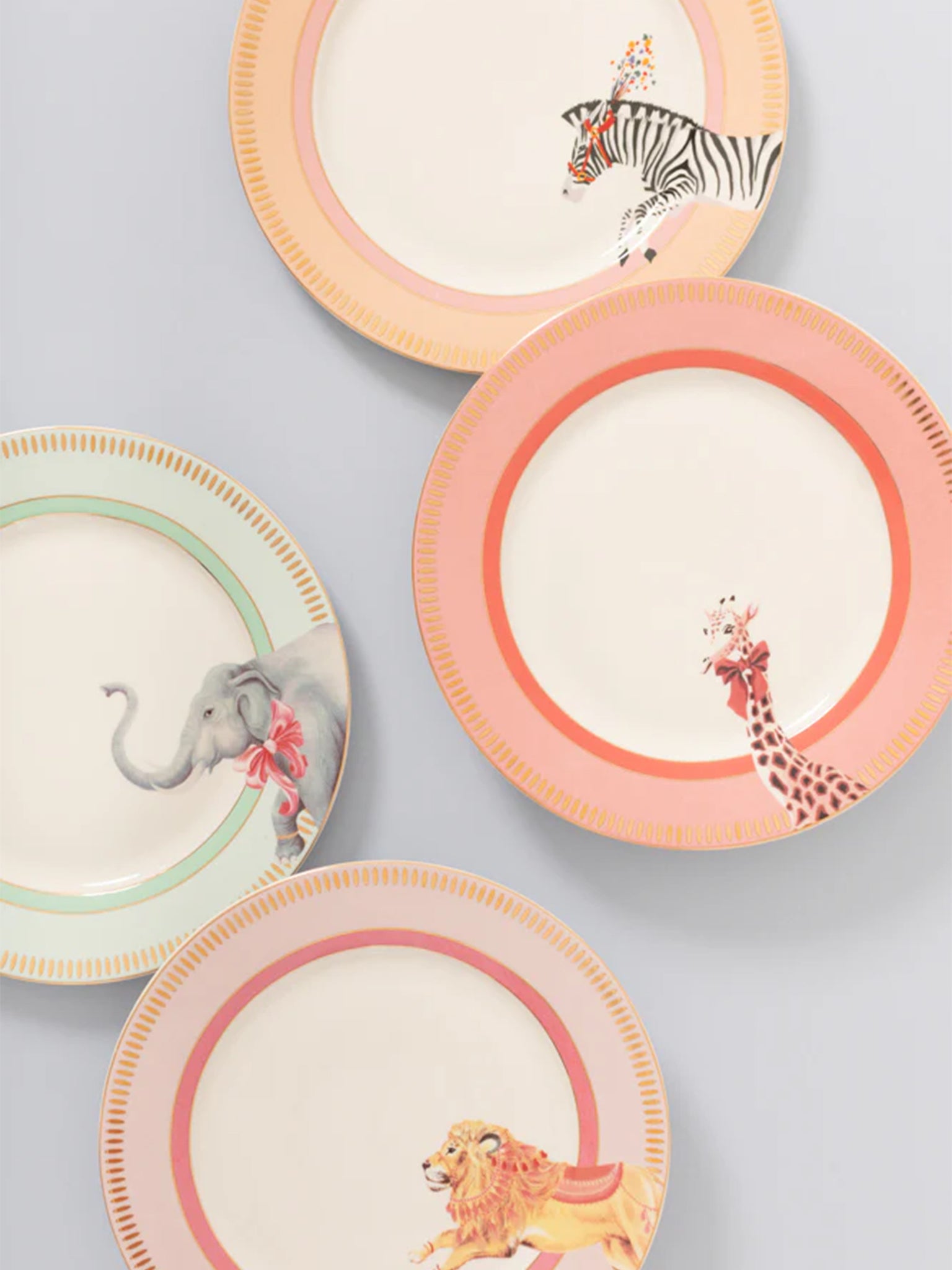 Piattini Animali 20 Cm (Set Di 4)