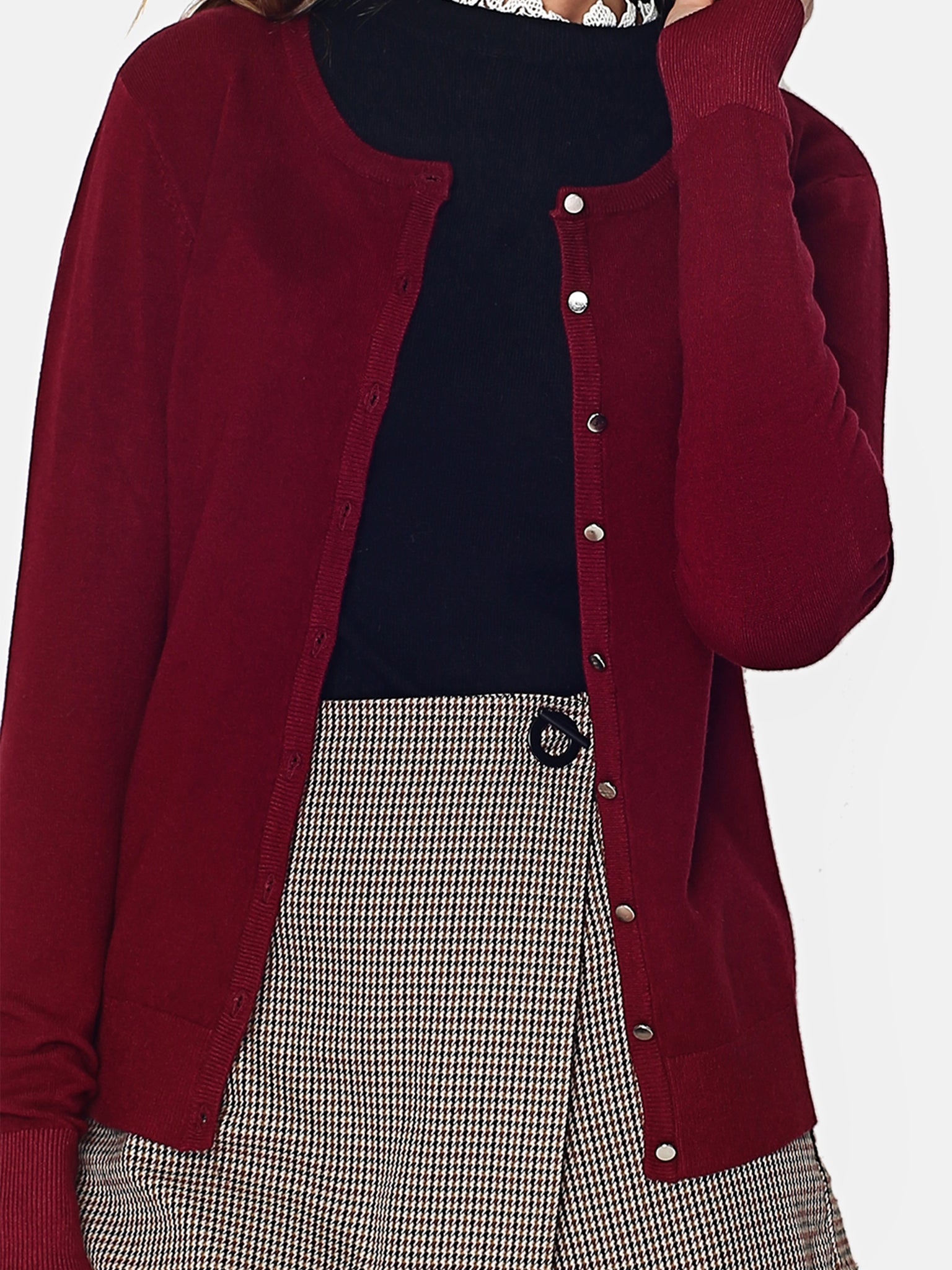 Cardigan Scollo a V - Rosso Vino