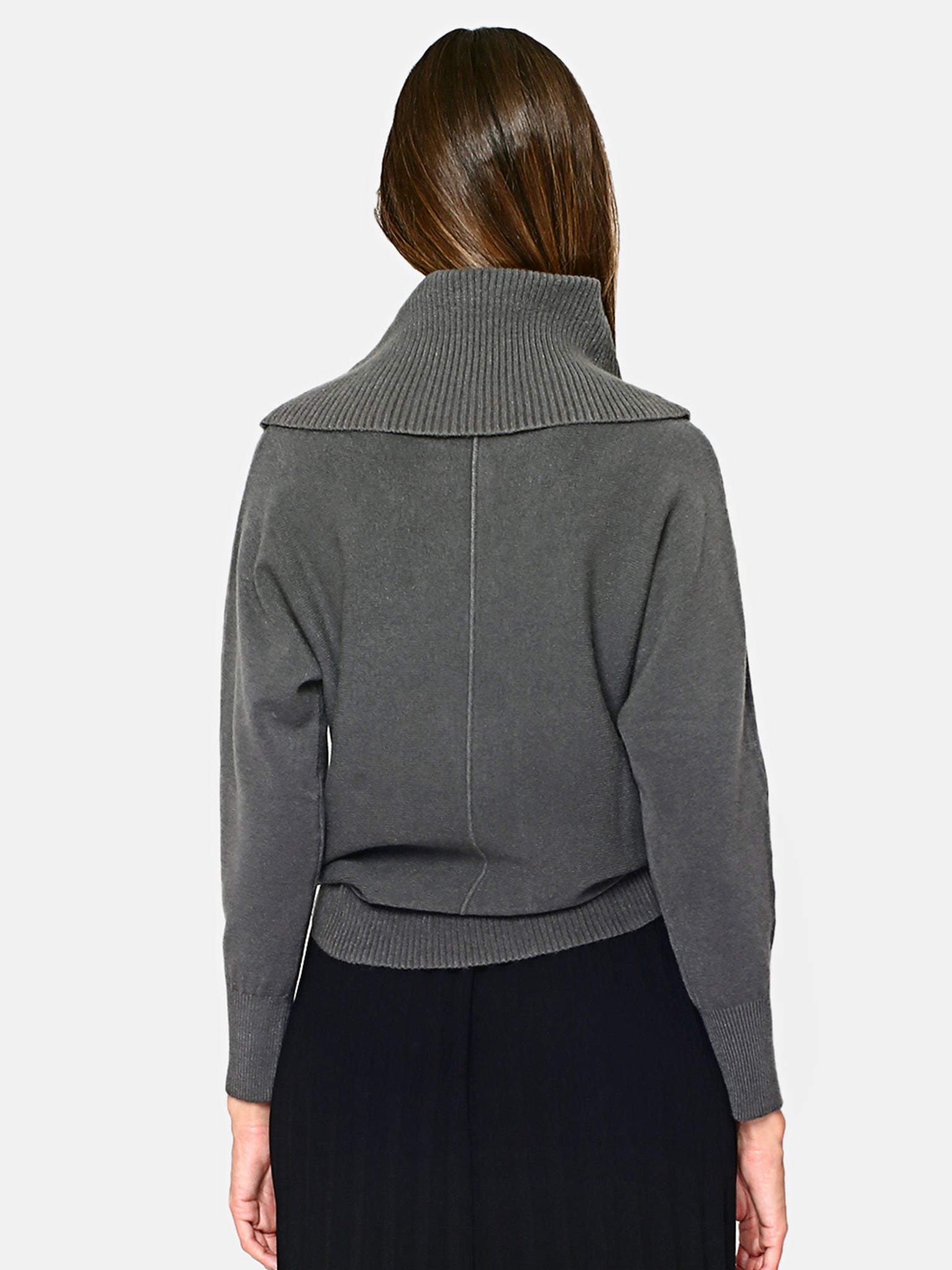 Maglione Nervoso Con Scollo A Palla - Grigio Scuro