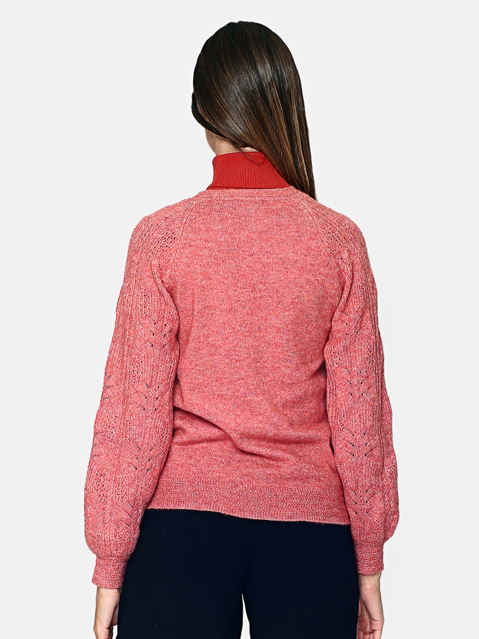 Cardigan Girocollo Con Bottoni Diamantati - Rosa