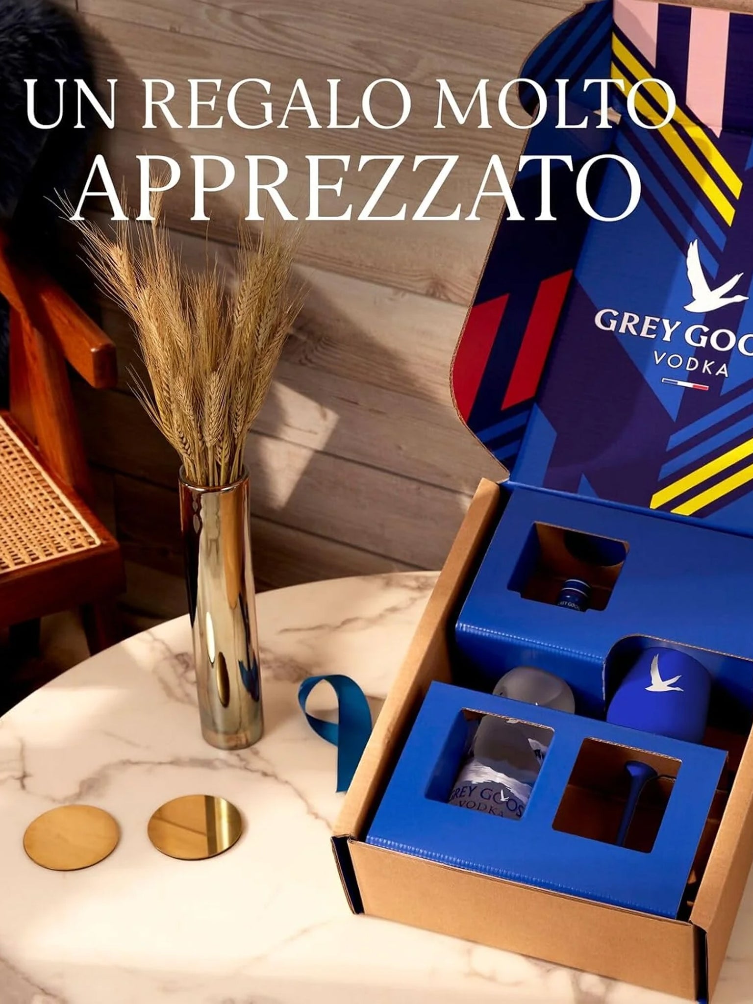 Grey Goose Vodka Original 70 Cl kit con bicchiere acrilico