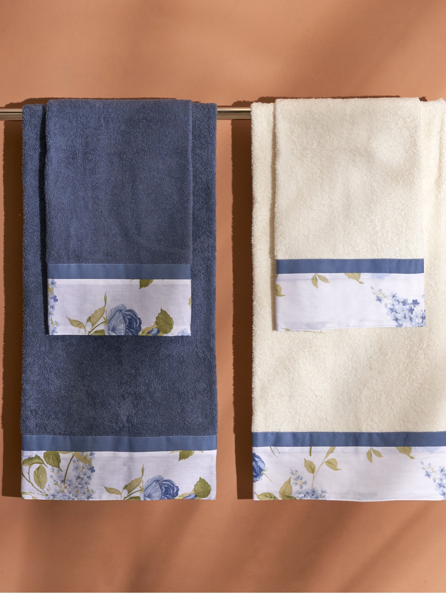 GIULIETTA Set spugna 4 pezzi viso + ospite, Denim