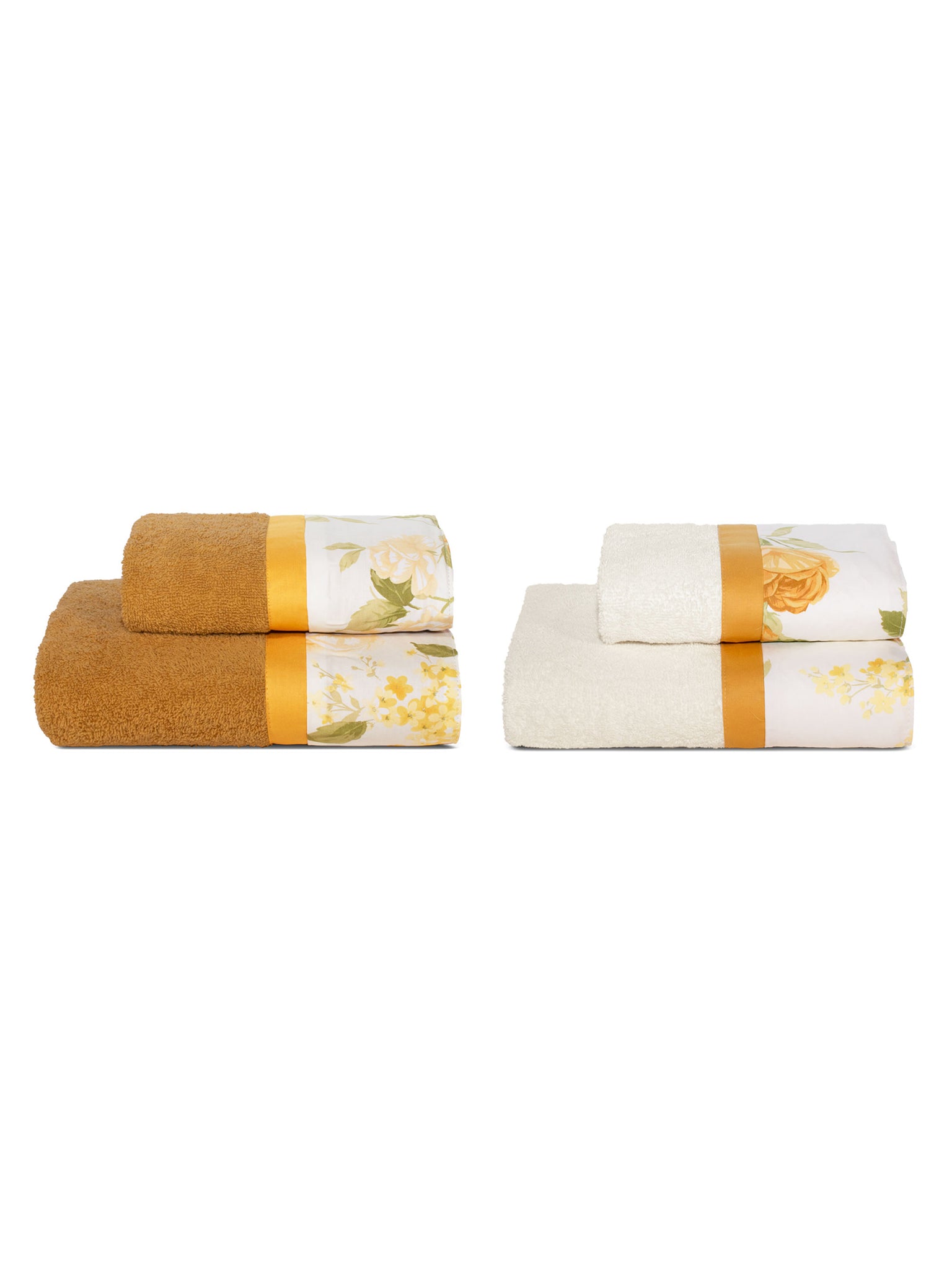 GIULIETTA Set spugna 4 pezzi viso + ospite, Ambra
