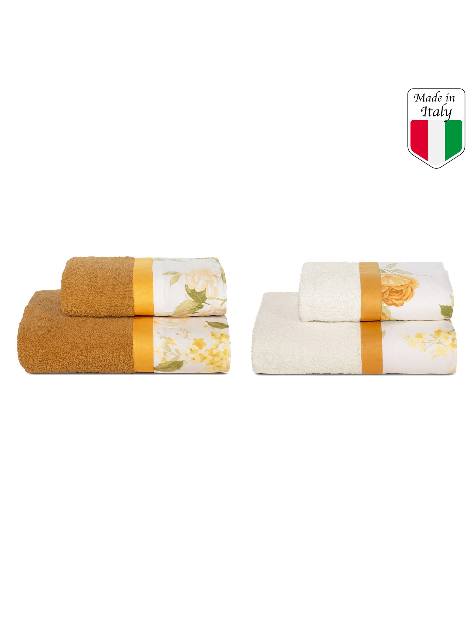 GIULIETTA Set spugna 4 pezzi viso + ospite, Ambra