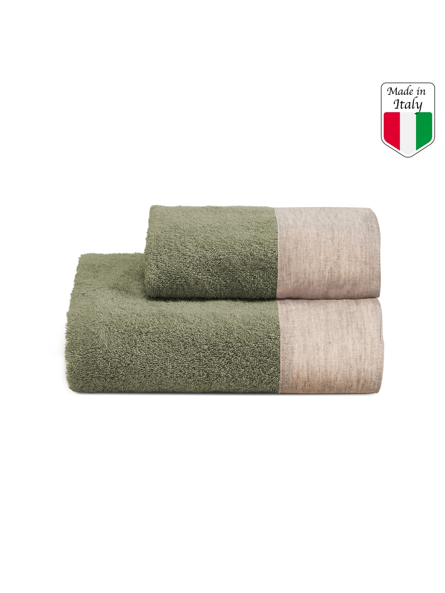 WASHED Set spugna viso + ospite, Verde