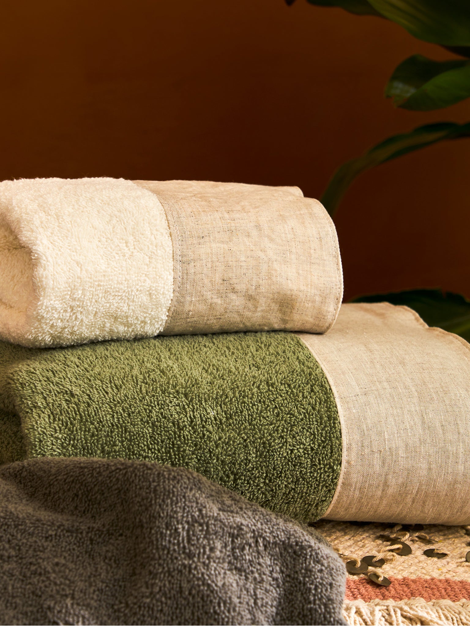 WASHED Set spugna viso + ospite, Verde