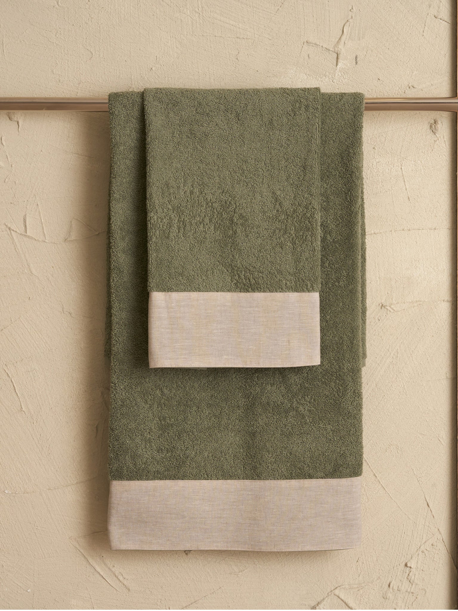 WASHED Set spugna viso + ospite, Verde